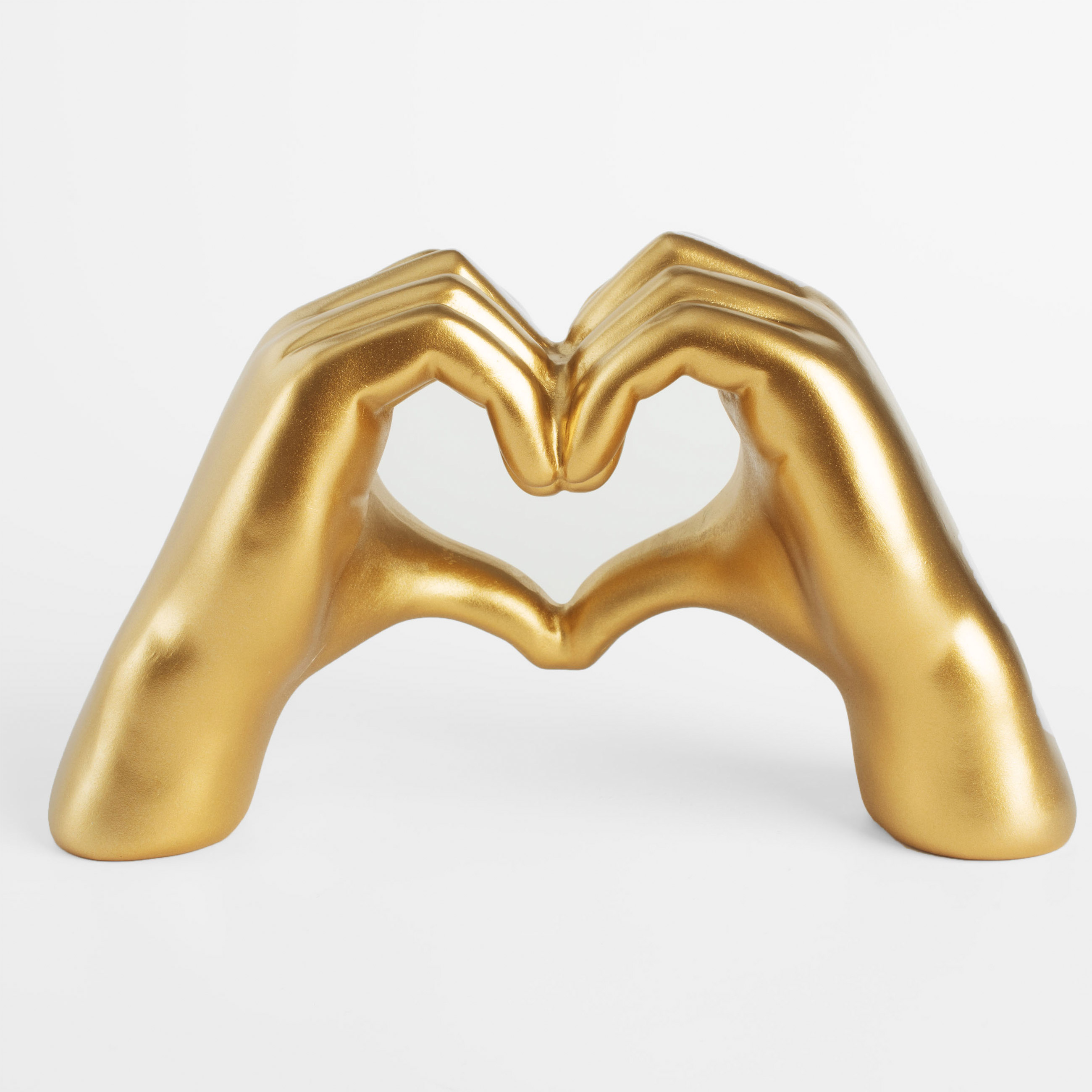 Статуэтка 24 см полирезин золотистая Жест сердца Hand 1790₽