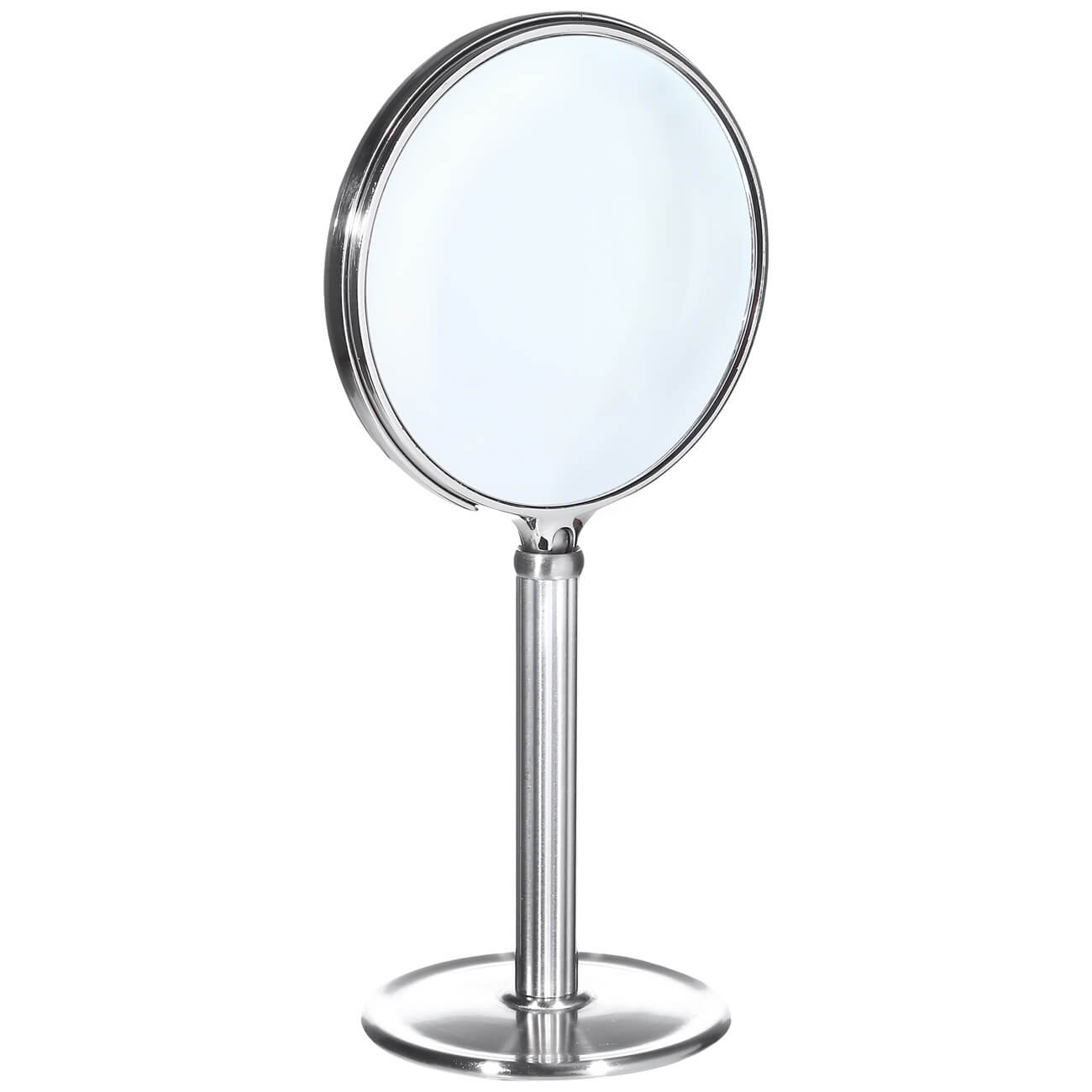 Зеркало настольное, 17 см, двустороннее, на ножке, металл, круглое, Fantastic зеркало косметическое two dolfins настольное увеличительное круглое 17 см