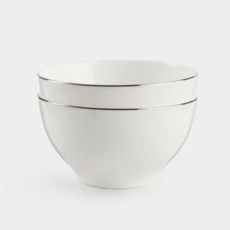 Пиала, 12х6 см, 2 шт, фарфор F, белая, Ideal silver ,image-0