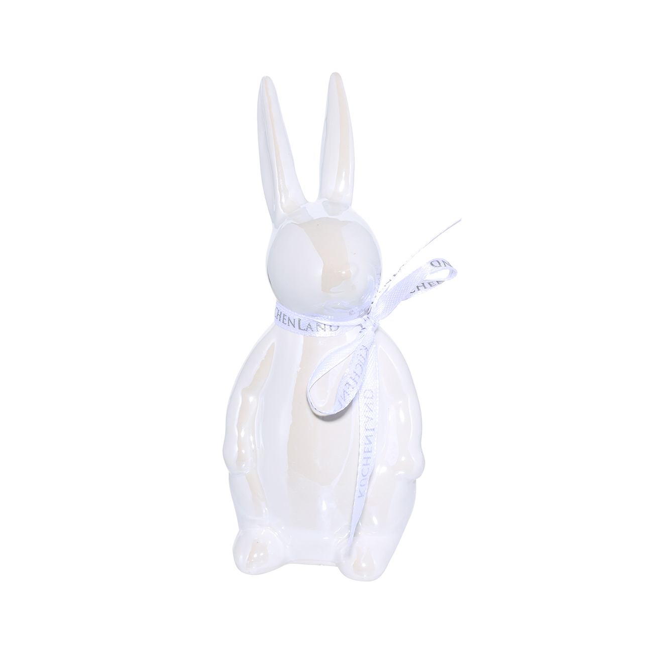 Статуэтка, 15 см, керамика, белая, Кролик с длинными ушами, Easter - фото 1
