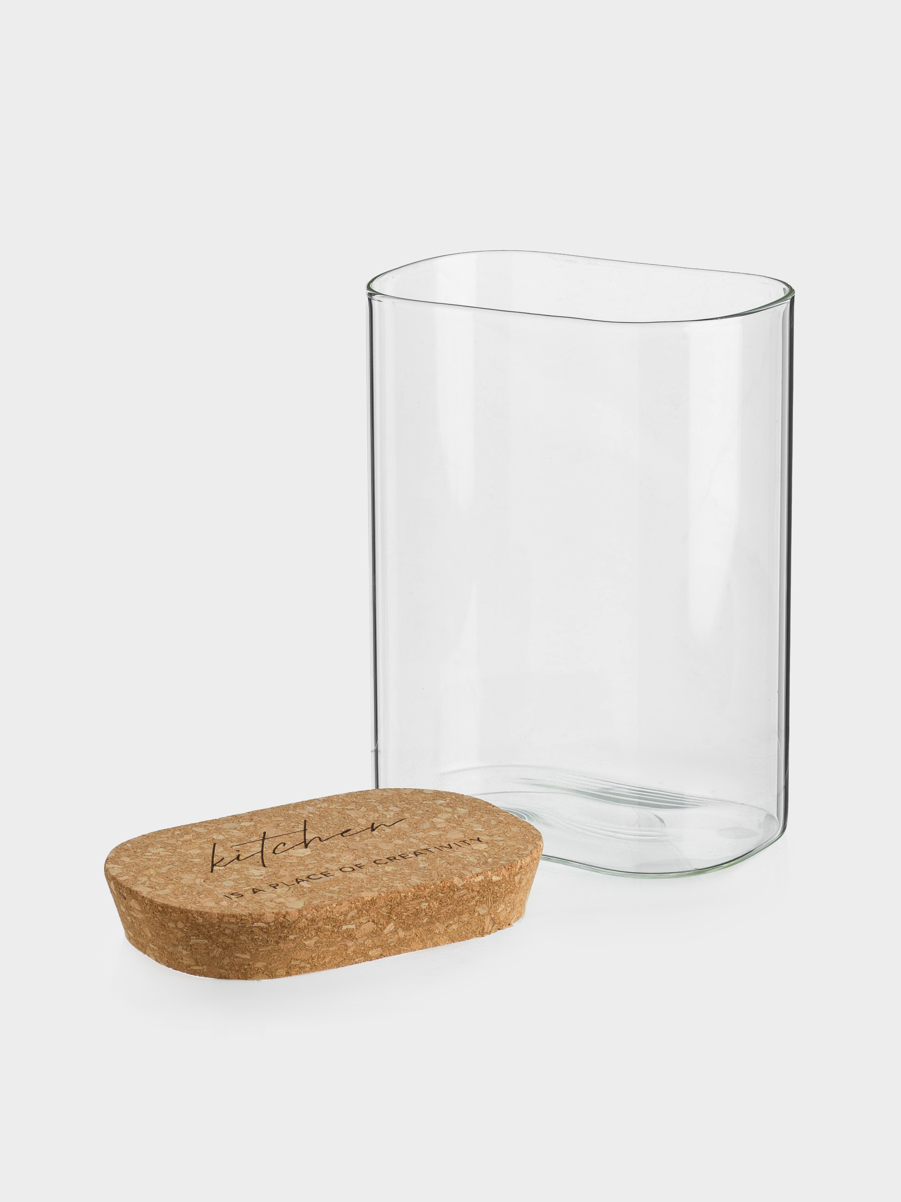 Банка для сыпучих продуктов, 1 л, стекло/пробка, прямоугольная, Clear cork, image-5
