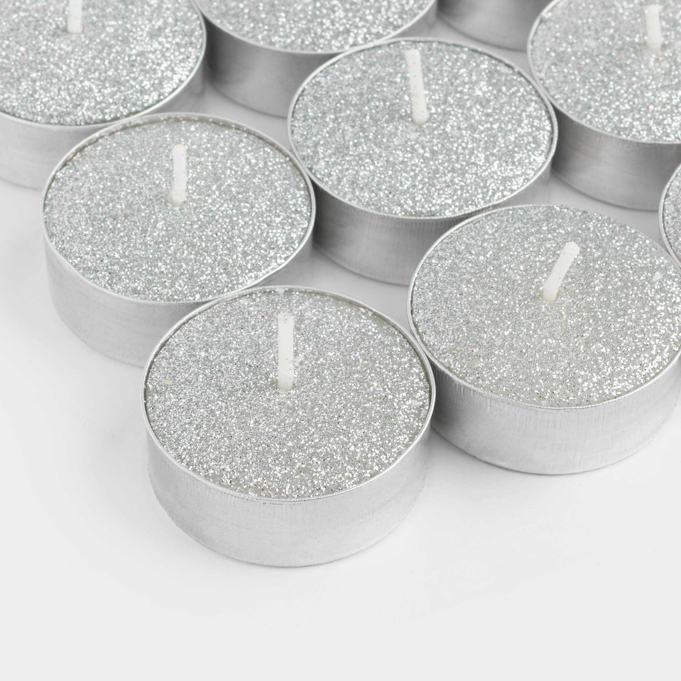 Свеча чайная, 4 см, 9 шт, серебристая, Metallic glow, image-3