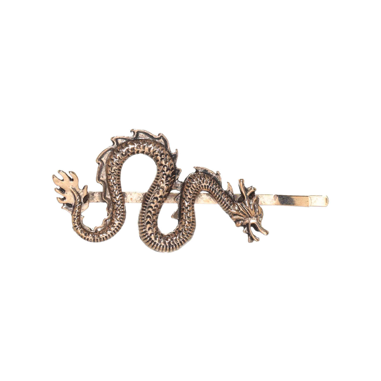 

Заколка для волос, 6 см, металл, золотистая, Дракон, Jewelry dragon