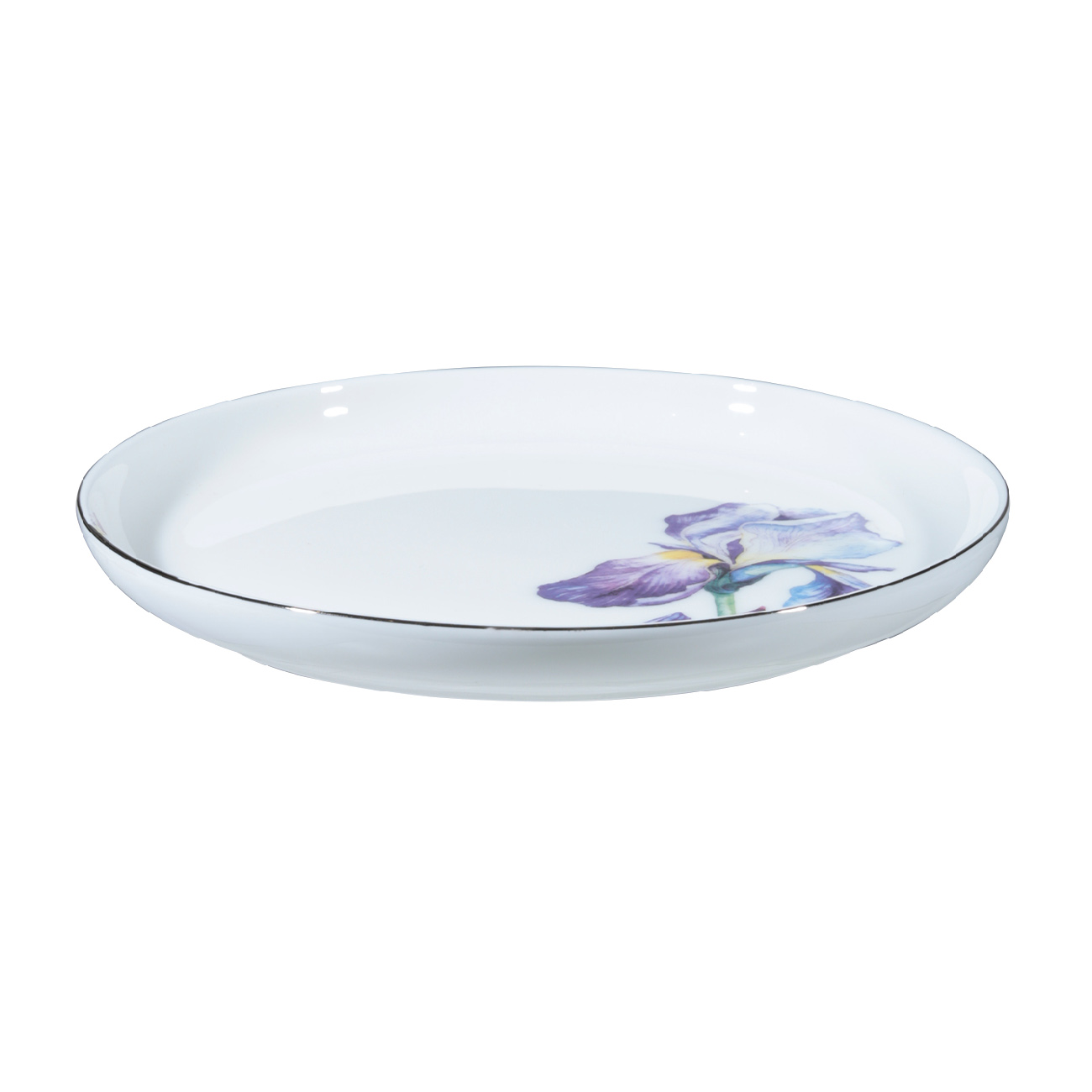 Тарелка десертная, 20 см, 2 шт, фарфор F, с серебристым кантом, Ирис, Antarctica Flowers изображение № 2