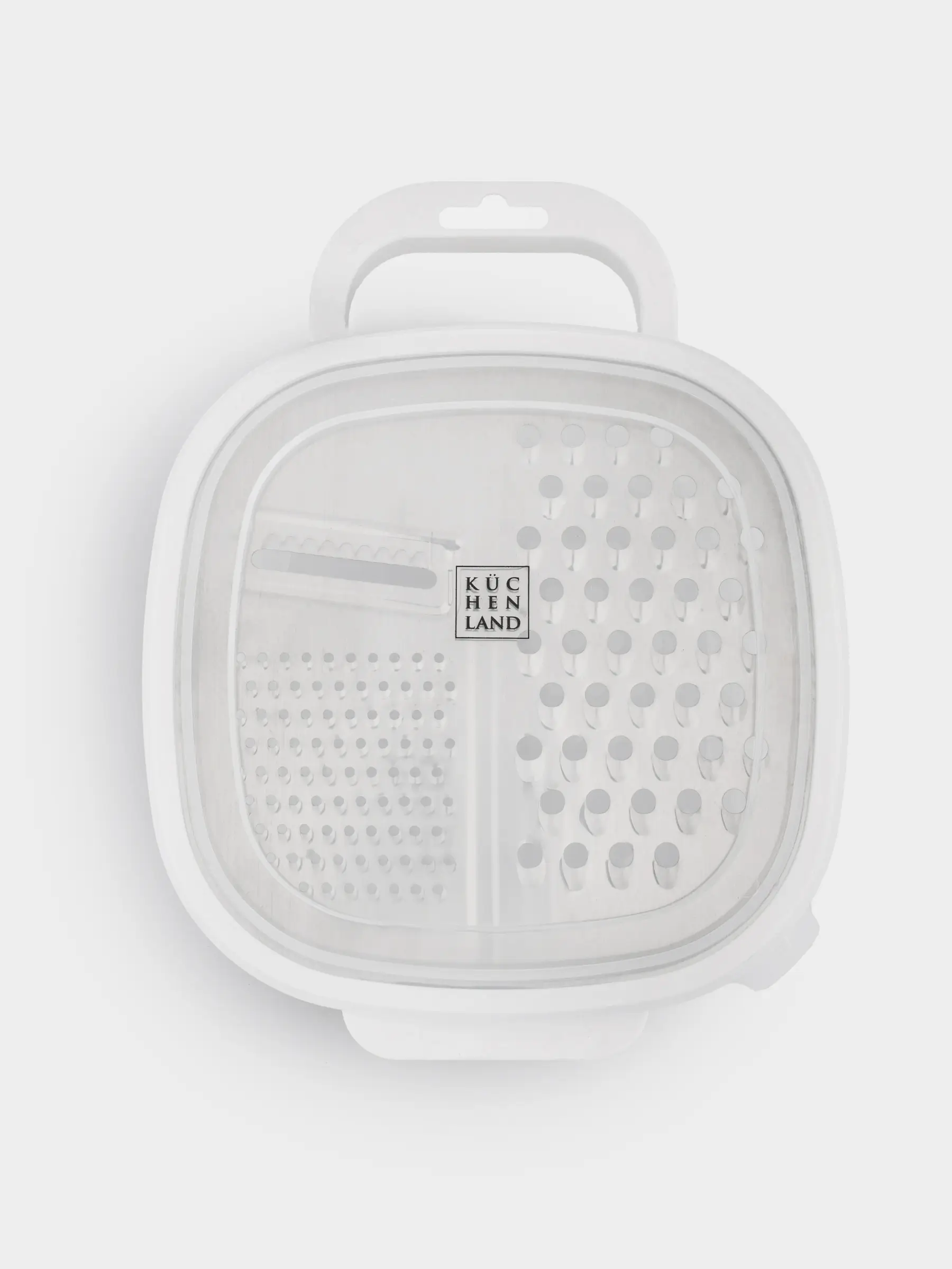 Терка, 25х19 см, с контейнером, пластик/сталь, белая, Assist