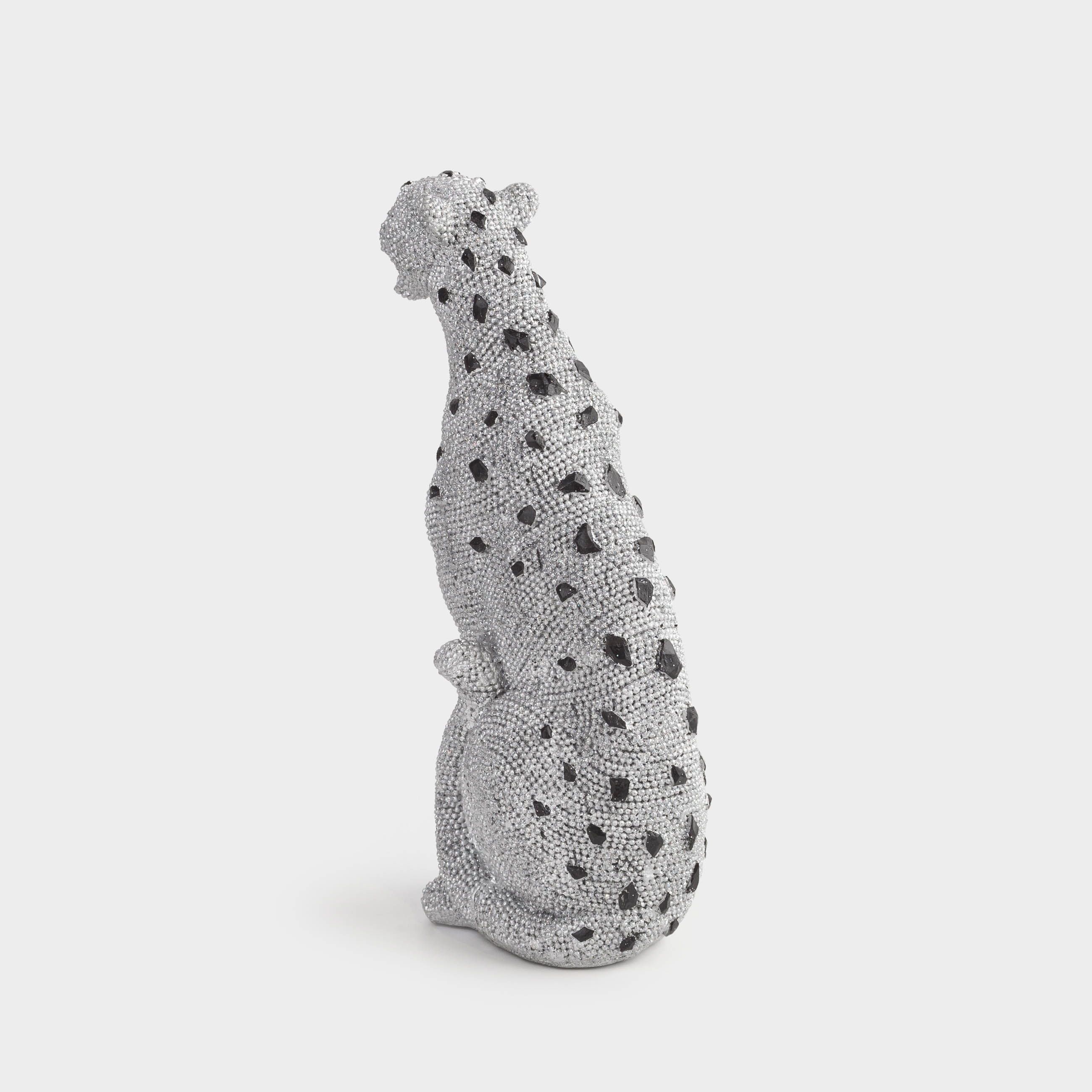 Статуэтка, 27 см, полирезин/стразы, серебристая, Леопард, Leopard, image-4