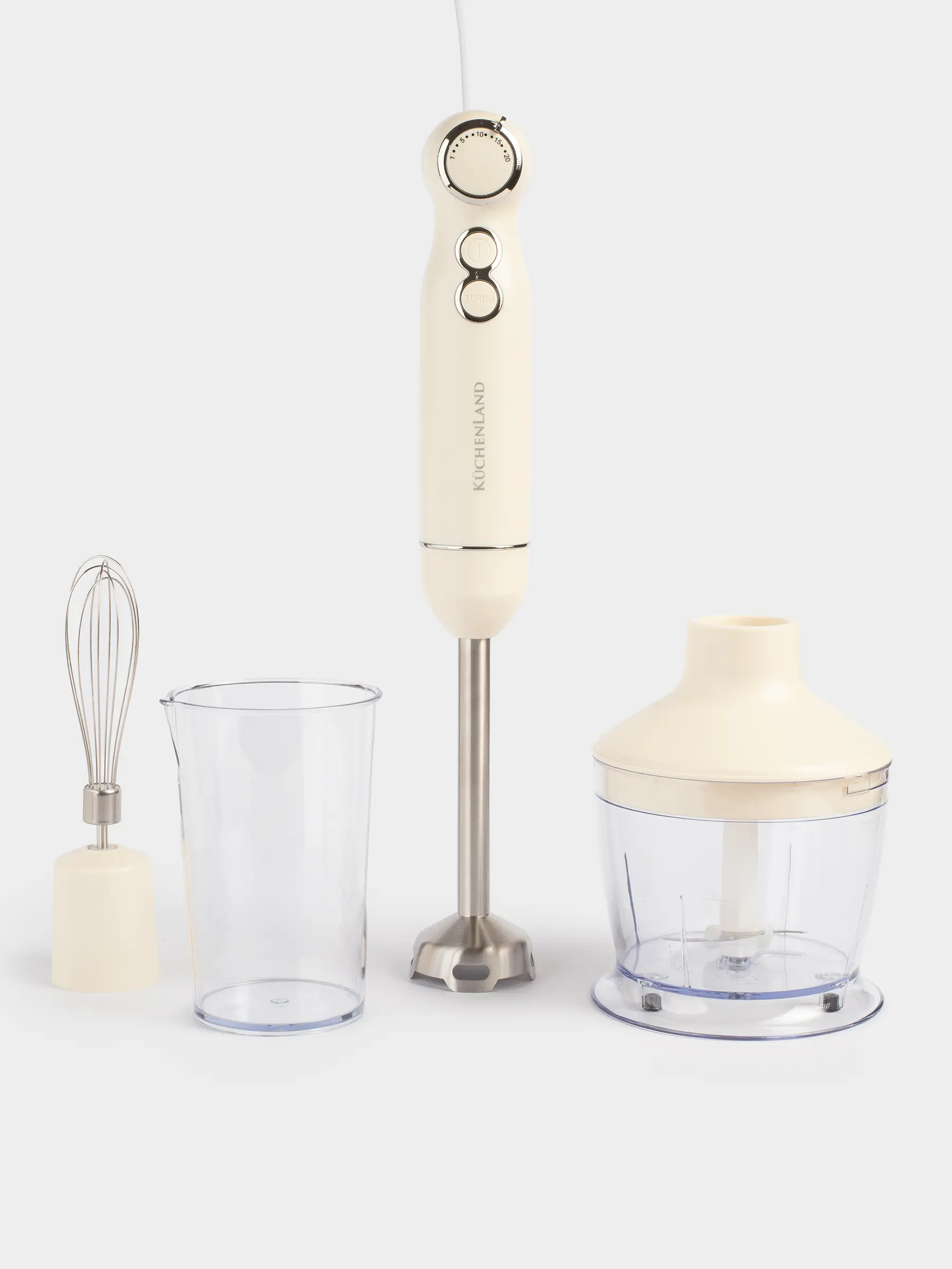 Блендер погружной, электрический, 800 Вт, 4 пр, сталь/пластик, бежевый, Vintage kitchen, image-0