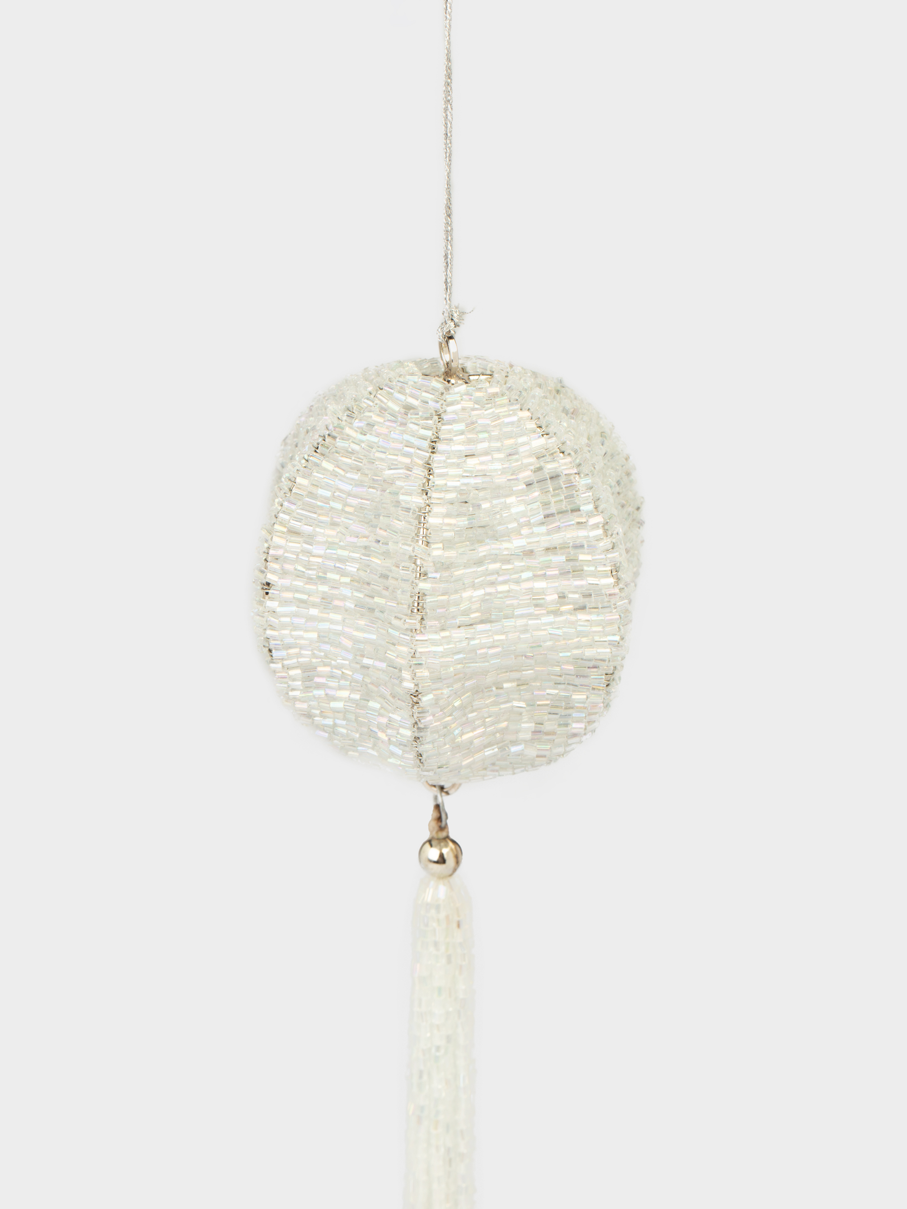 Игрушка елочная, 21 см, с кисточкой, бисер, перламутр, Шар, Ball tassel, image-1