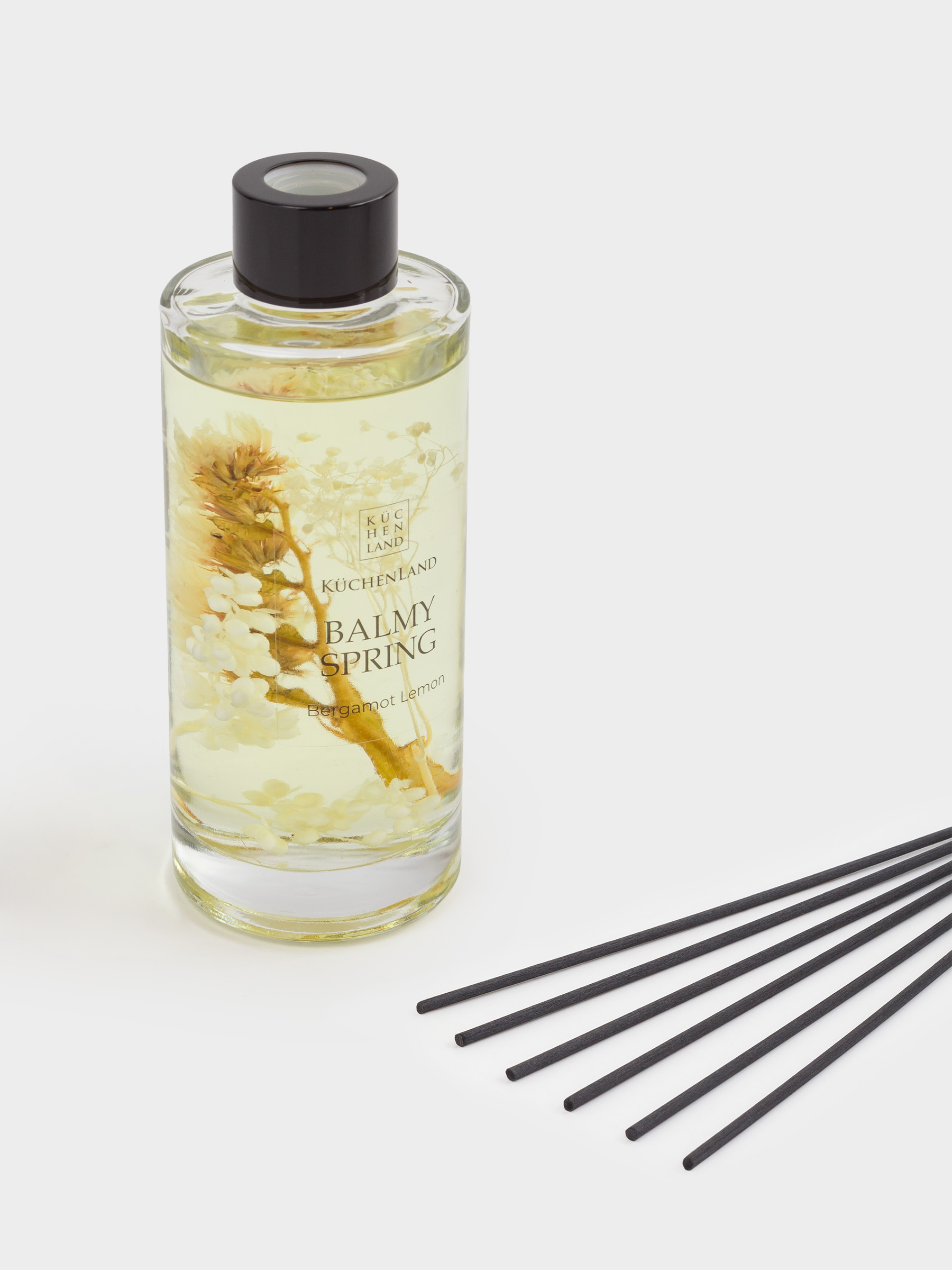 Ароматический диффузор, 180 мл, с сухоцветами, Bergamot Lemon, Balmy spring, image-3