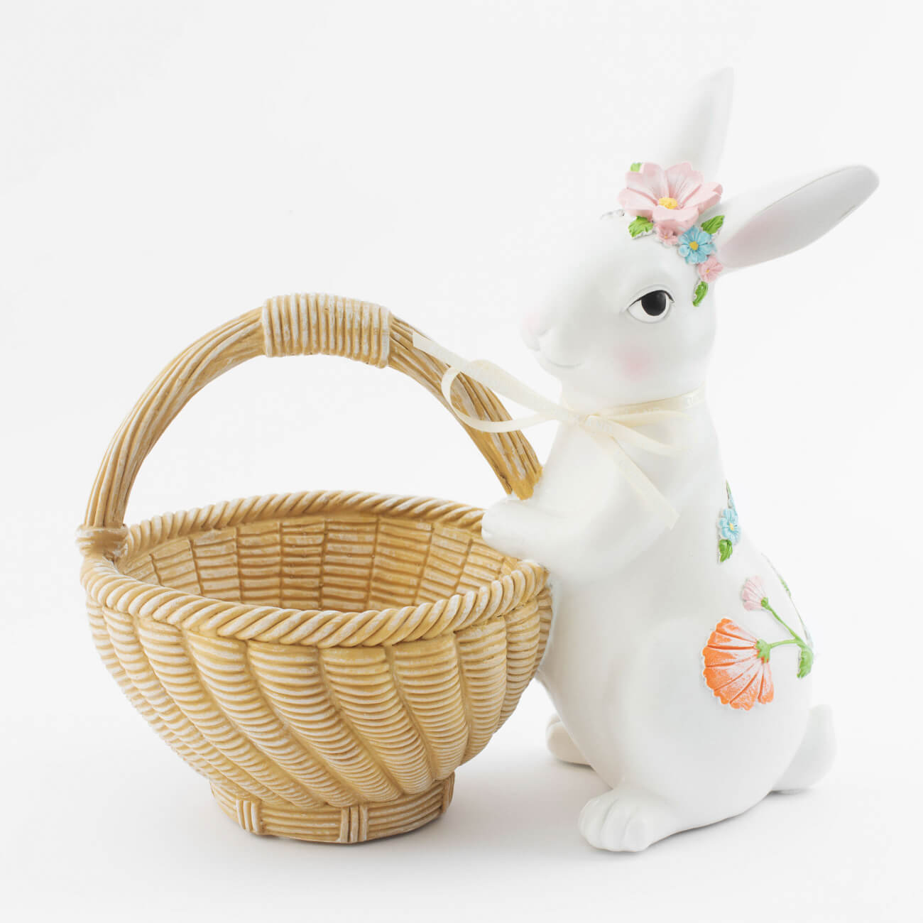 

Конфетница, 25х16 см, полирезин, Кролик с корзинкой, Easter