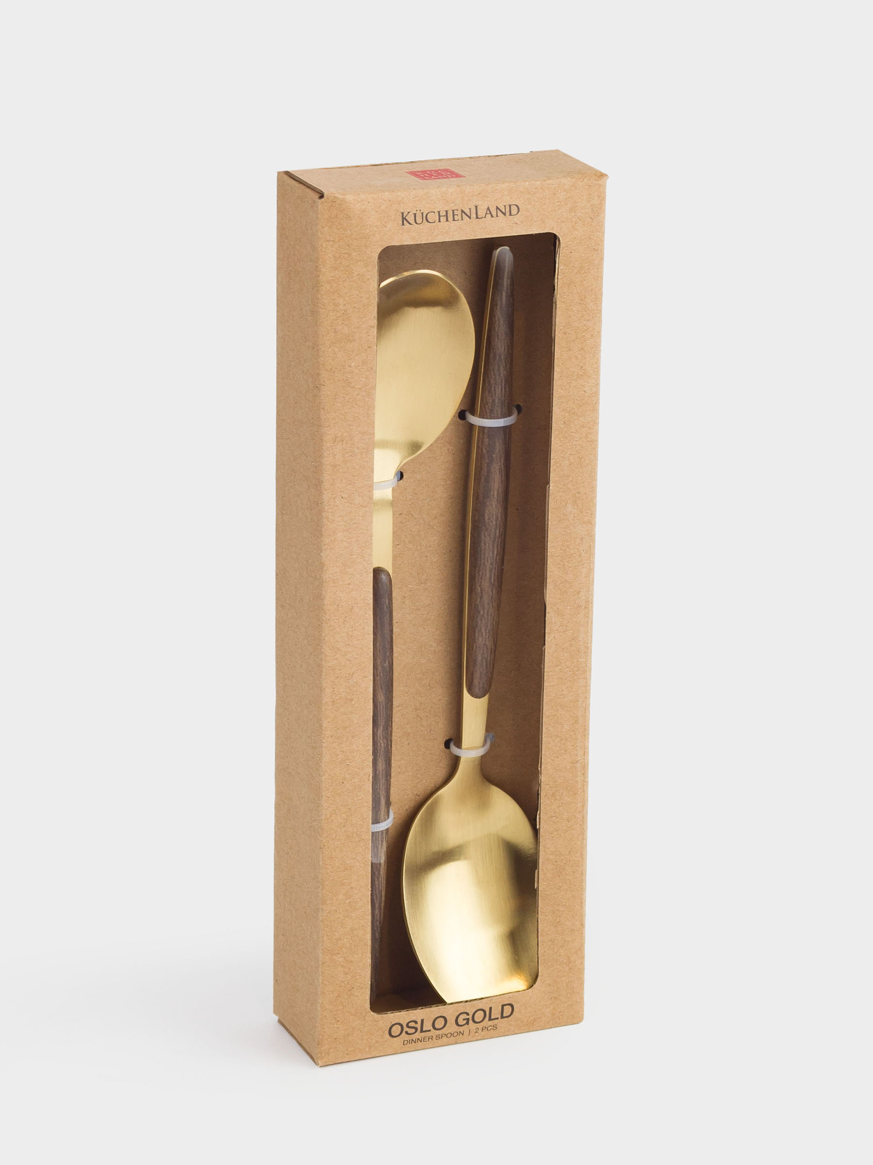 Ложка столовая, 2 шт, сталь/пластик, золотисто-коричневая, матовая, Oslo gold, image-3