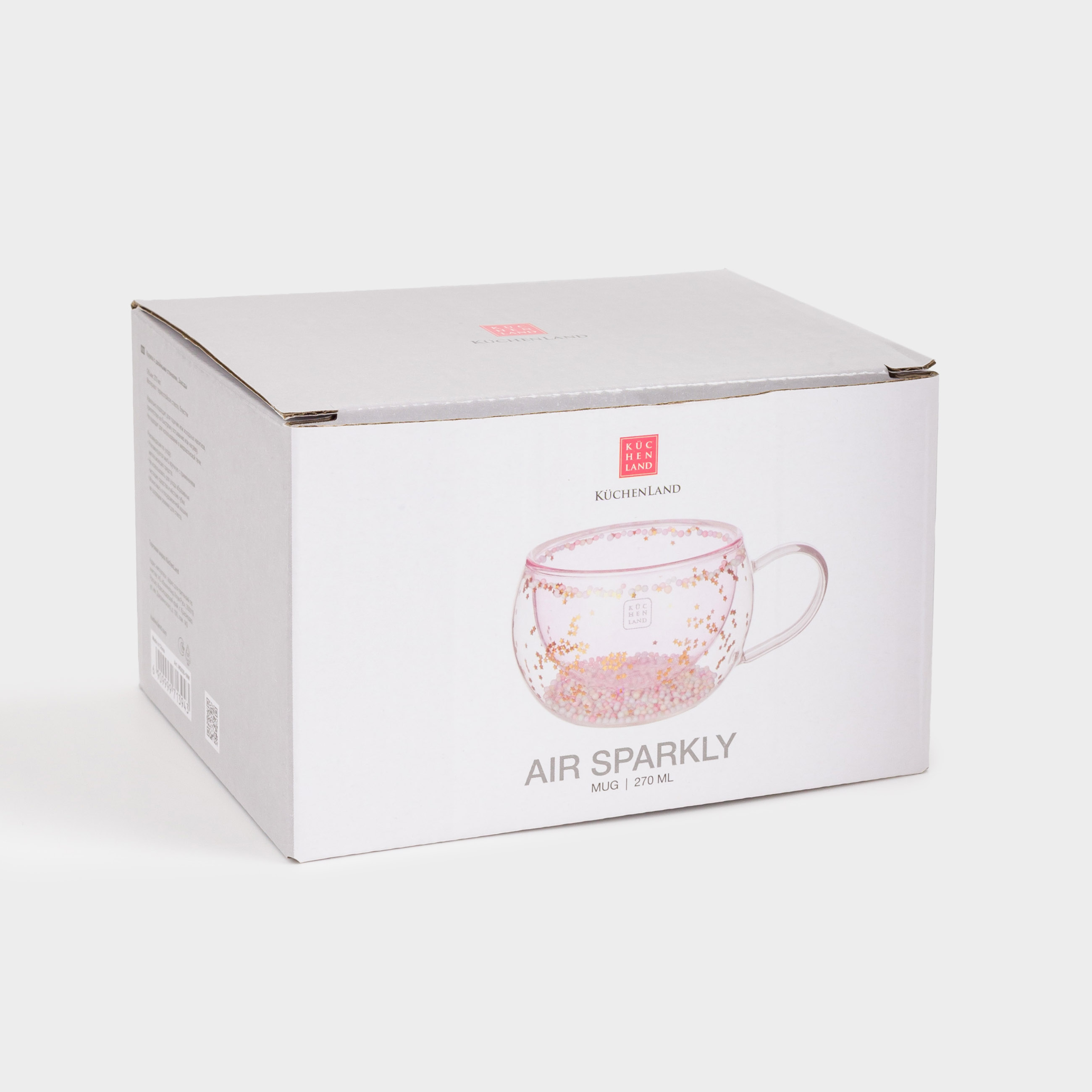 Кружка, 270 мл, с шариками, стекло Б, розовая, Звезды, Air sparkly, image-3
