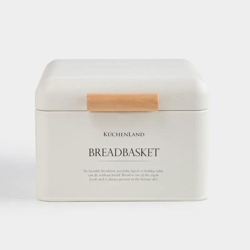 Хлебница, 20х20х14 см, металл/дерево, квадратная, молочная, Breadbasket, Course ,image-0