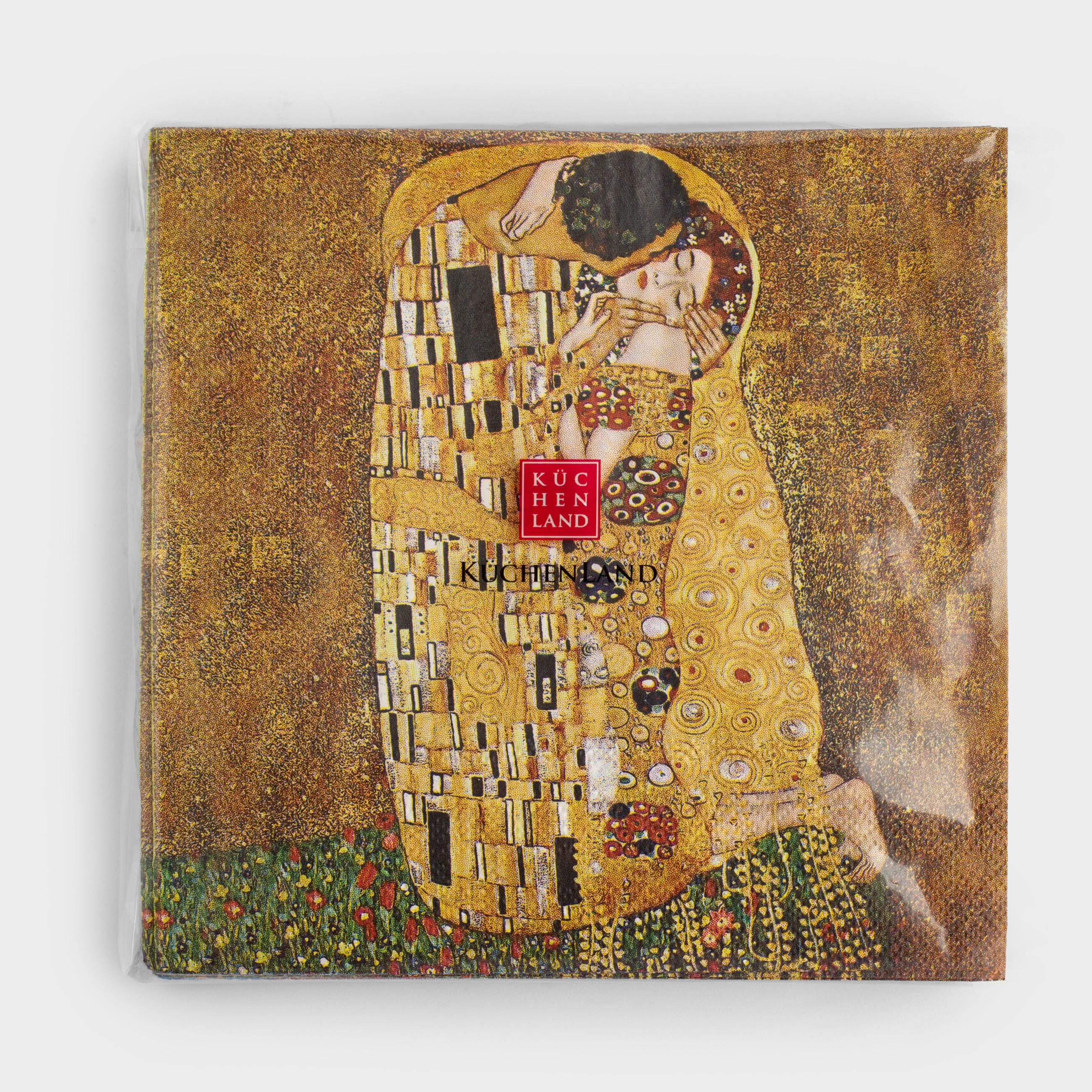 Салфетки бумажные, 33х33 см, 20 шт, квадратные, Климт, Поцелуй, Art поцелуй, image-3
