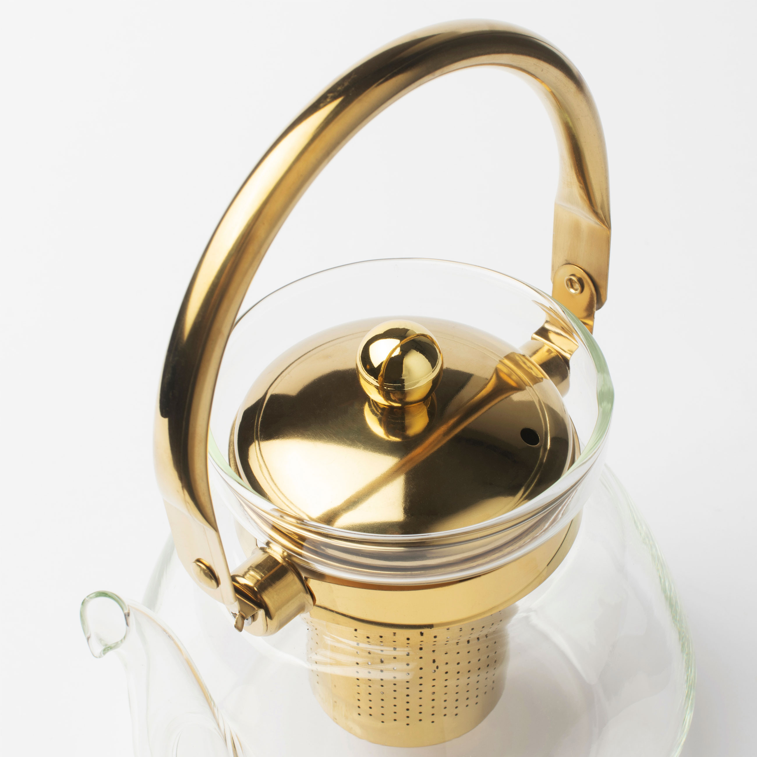 Чайник заварочный, 1,3 л, стекло Б/сталь, золотистый, Classic gold изображение № 4