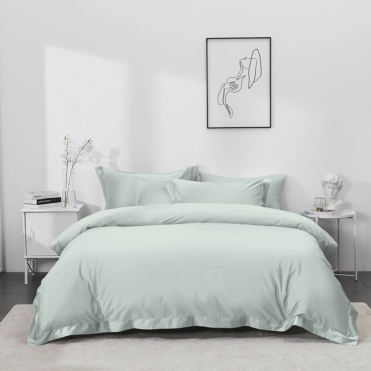 

КПБ евро, тенсель 300 TC, ментоловый, Tencel