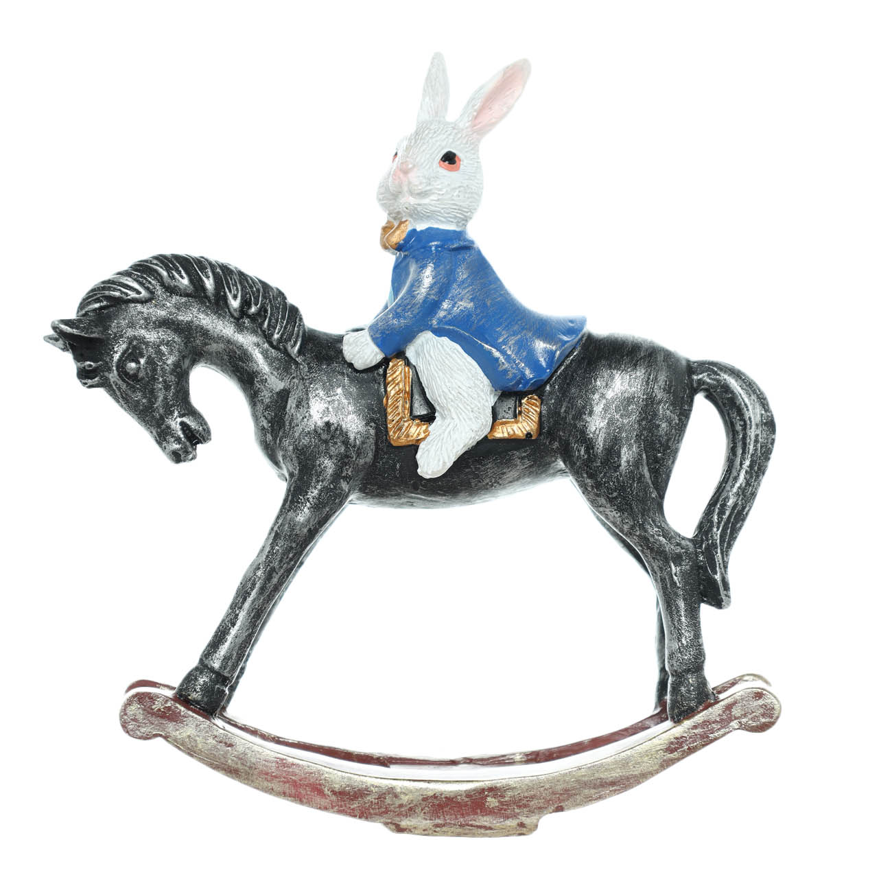 Статуэтка, 13 см, полирезин, Кролик на лошадке, Rabbit - фото 1