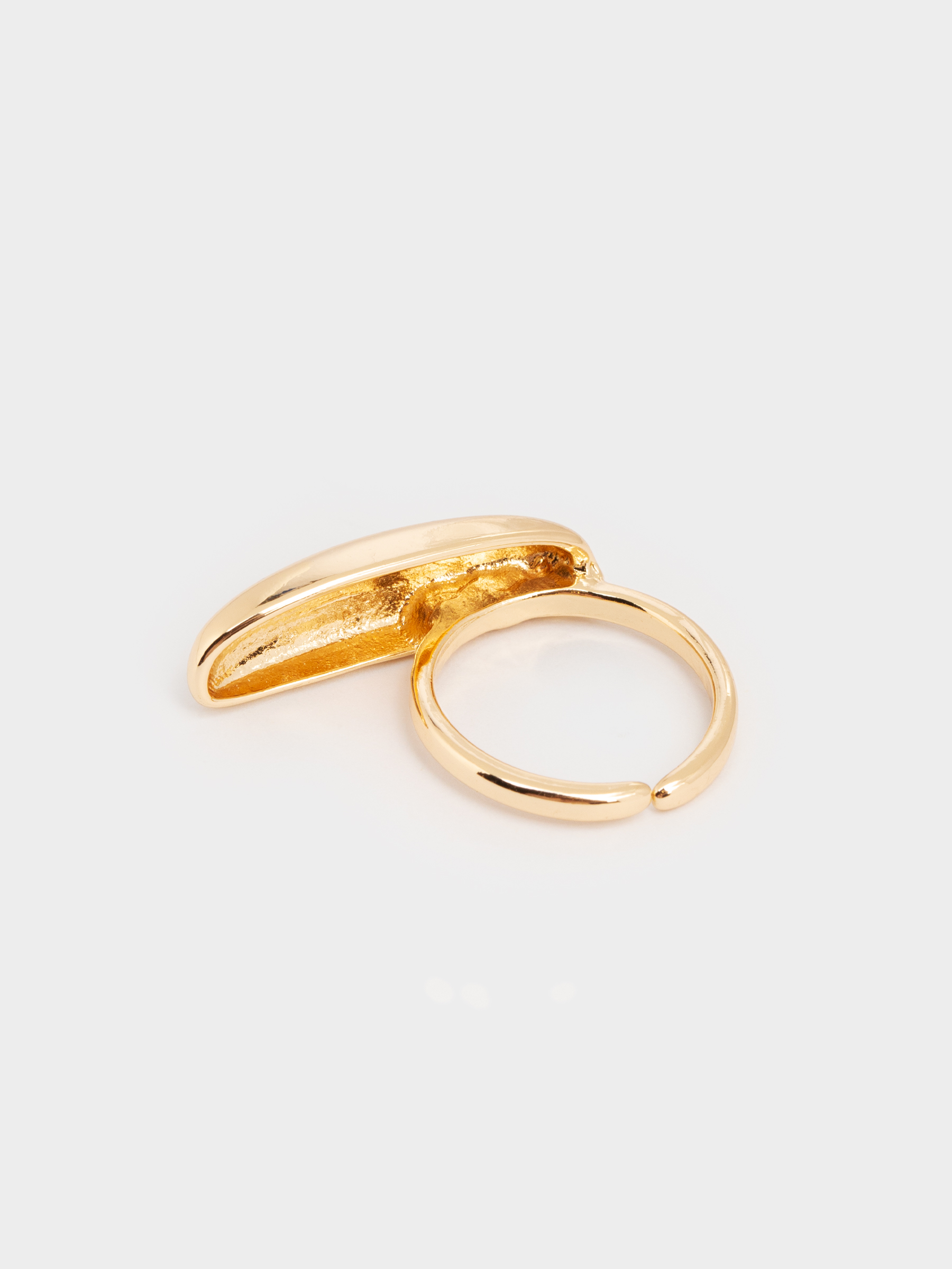 Кольцо, 2 см, единый размер, металл, золотистое, Овал, Jewelry, image-1