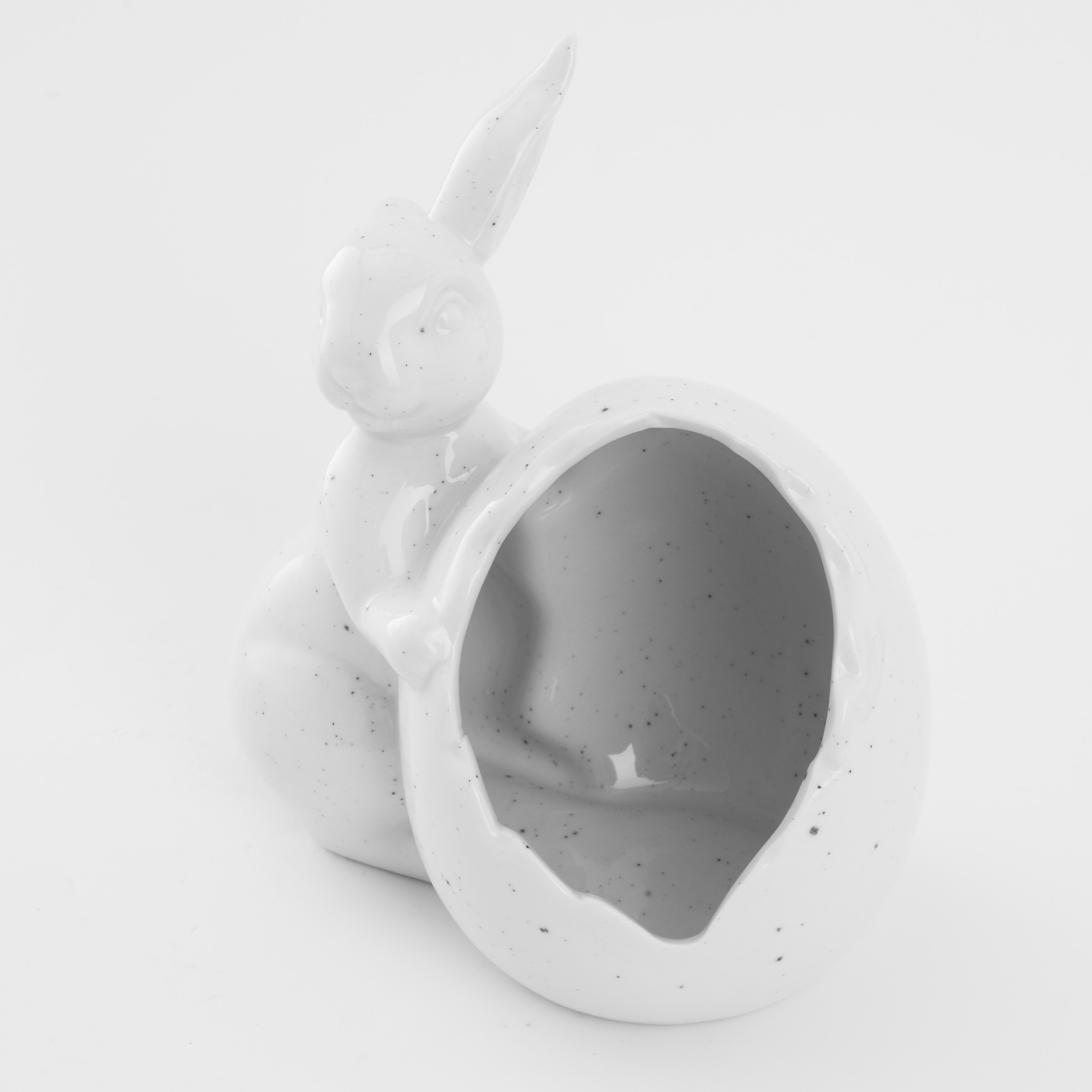 Конфетница, 15х14 см, фарфор P, молочная, в крапинку, Кролик с яйцом, Natural Easter изображение № 2