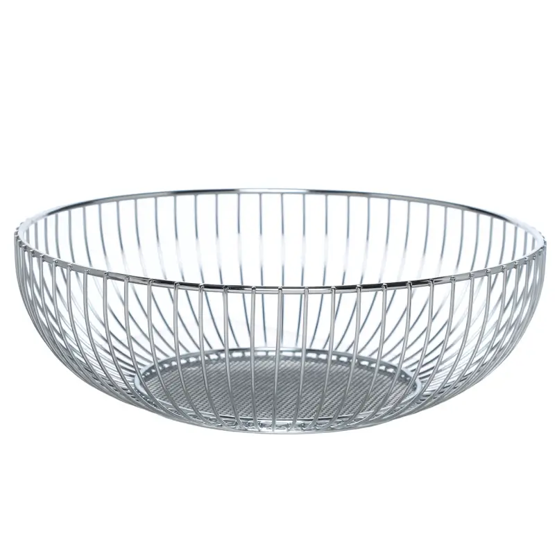 Корзина для фруктов, 25 см, металл, серебристая, Twist silver ,image-0