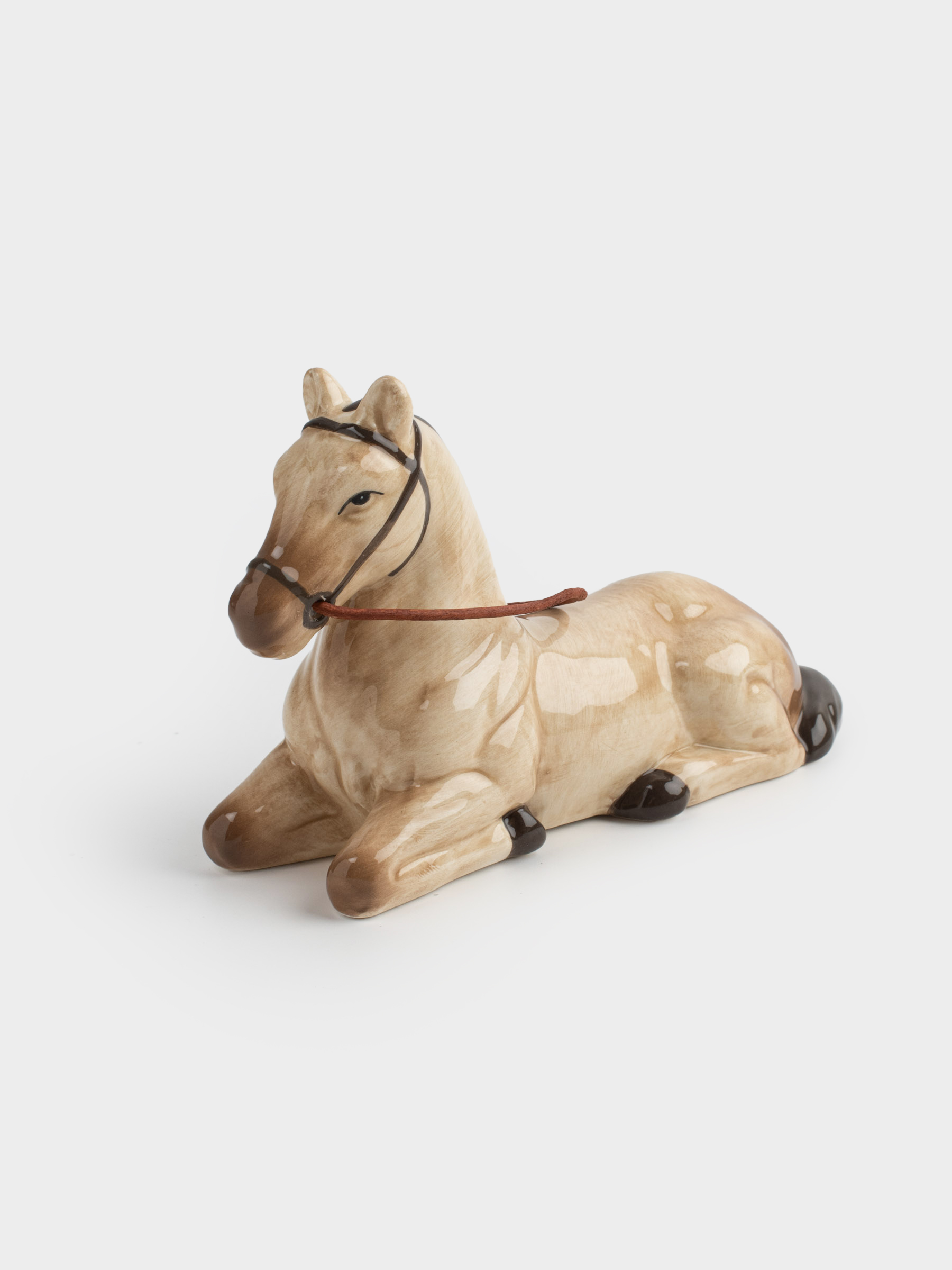 Статуэтка, 10 см, керамика/искусственная кожа, бежевая, Конь, Natural horse, image-3