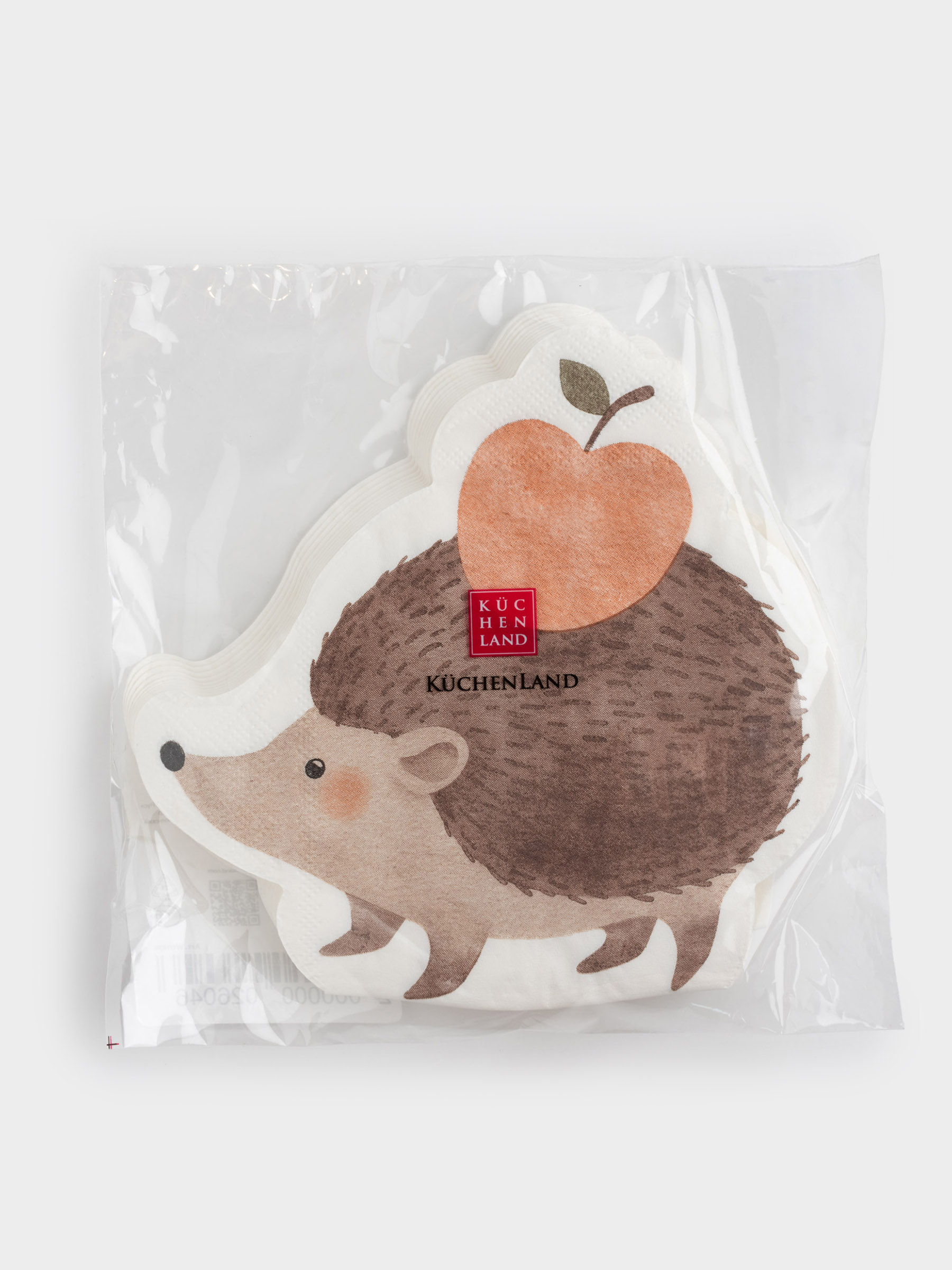 Салфетки бумажные, 30х32 см, 20 шт, фигурные, коричневые, Ежик, Forest animals, image-4
