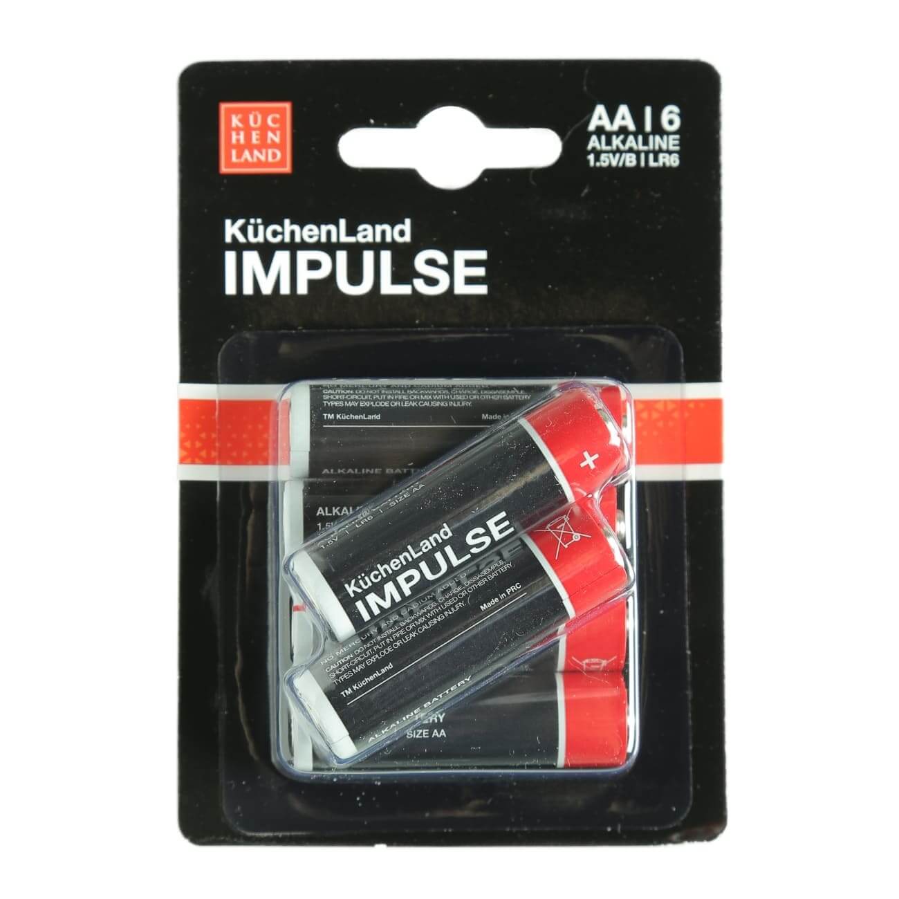 Батарейка AA LR6, щелочная, 6 шт, Impulse щелочная батарейка kodak