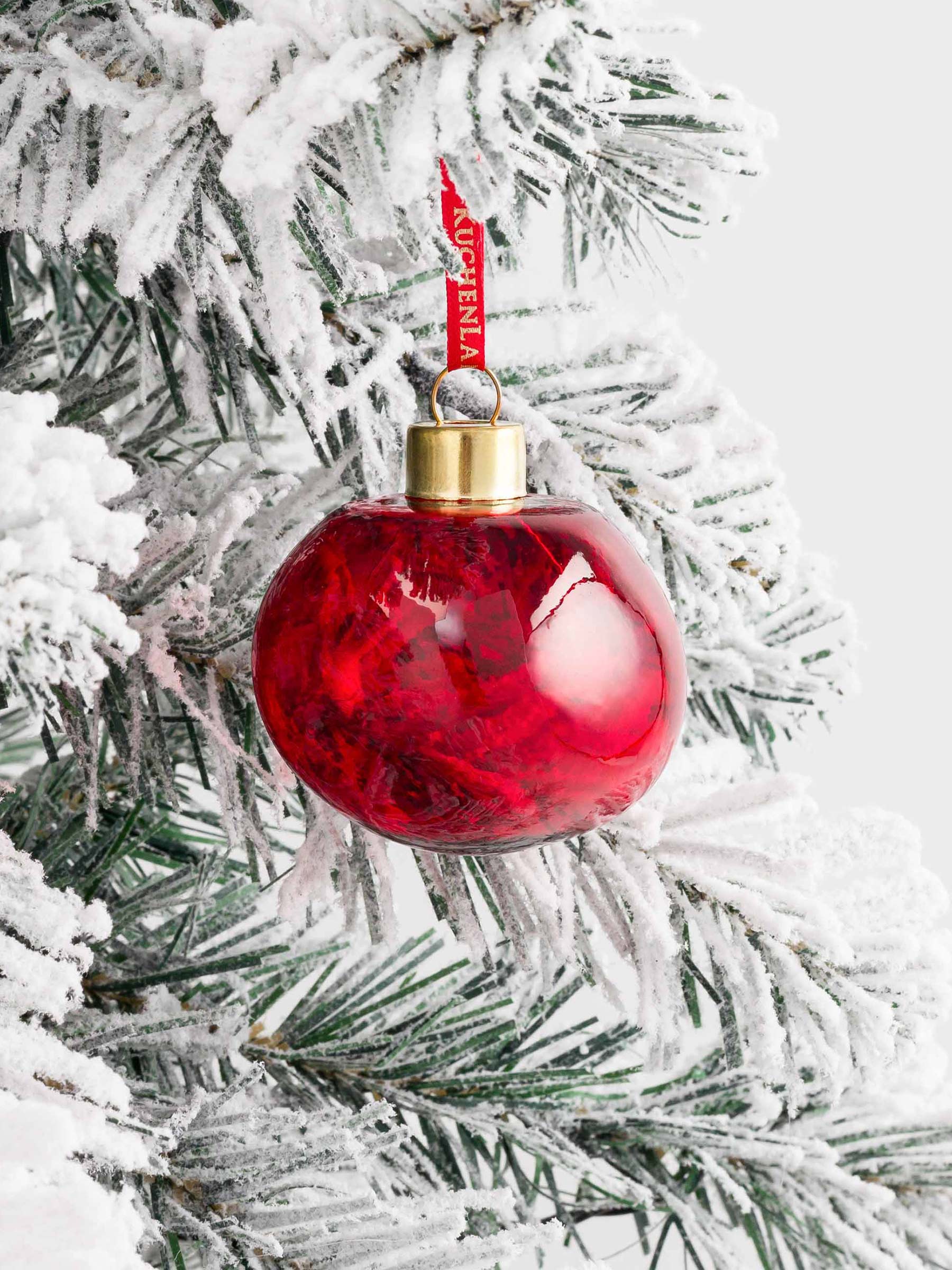 Игрушка елочная, 6 см, стекло, красная, Абстрактный шар, Abstract figure, image-2