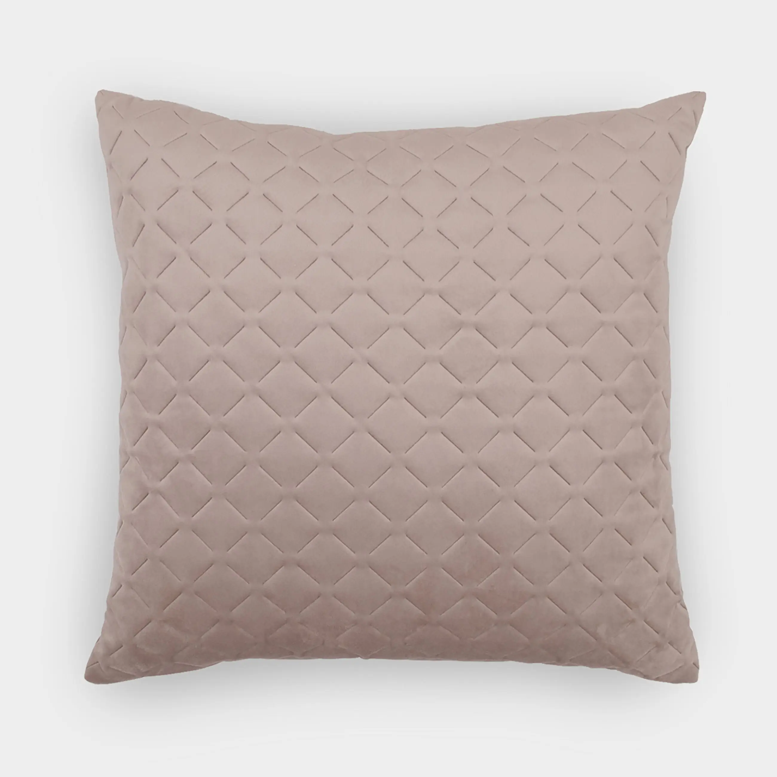 Подушка декоративная, 45х45, стеганая, вельвет, серая, Ромбы, Sewing