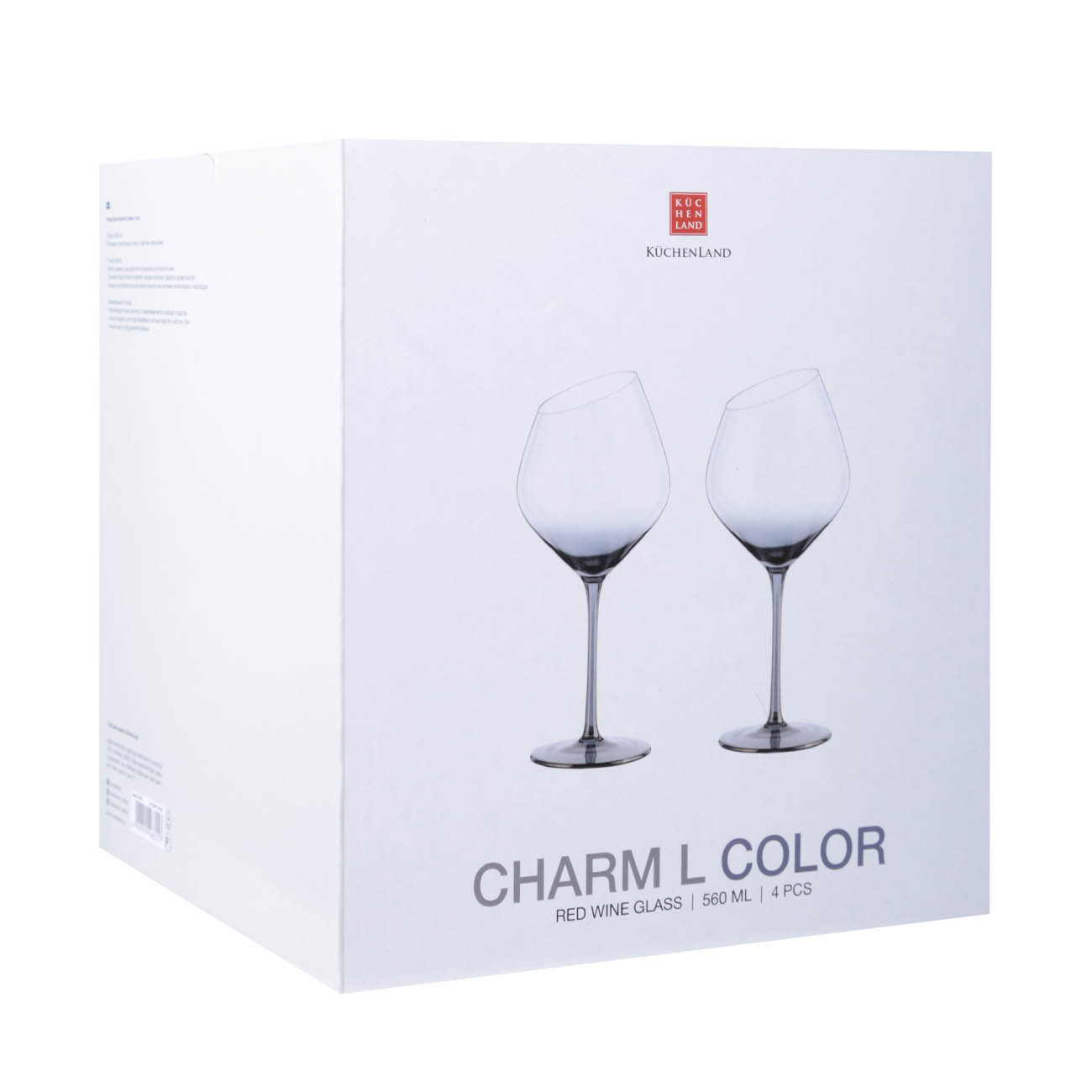 Бокал для красного вина, 560 мл, 4 шт, стекло, серый, Charm L Color изображение № 2
