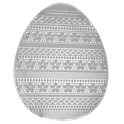 Салфетка под приборы, 31x39 см, ПВХ, фигурная, серебристая, Ажурное яйцо, Pure Easter