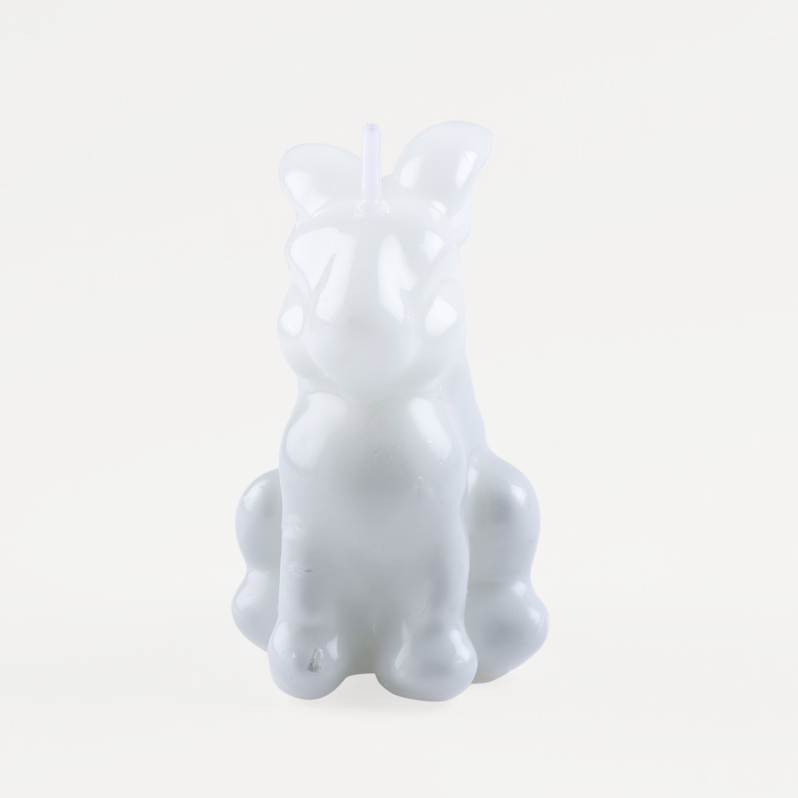 Свеча, 9 см, бело-серая, Кролик, Rabbit изображение № 2