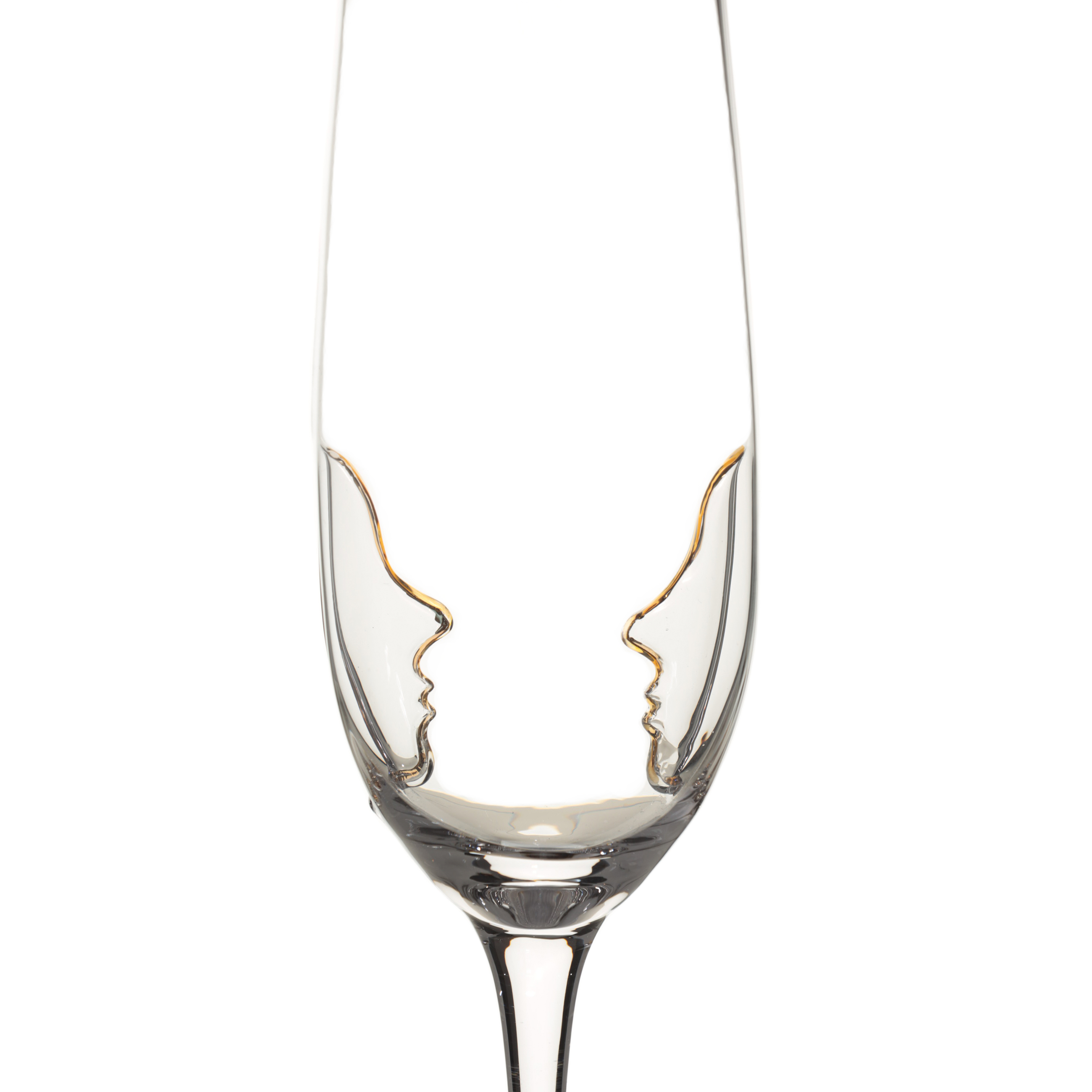 Бокал для шампанского, 270 мл, 2 шт, стекло, Золотистые лица, Face gold изображение № 3
