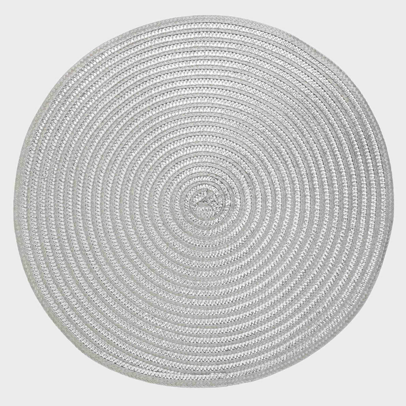 Салфетка под приборы, 38 см, полипропилен, круглая, серебристая, Circle, image-0