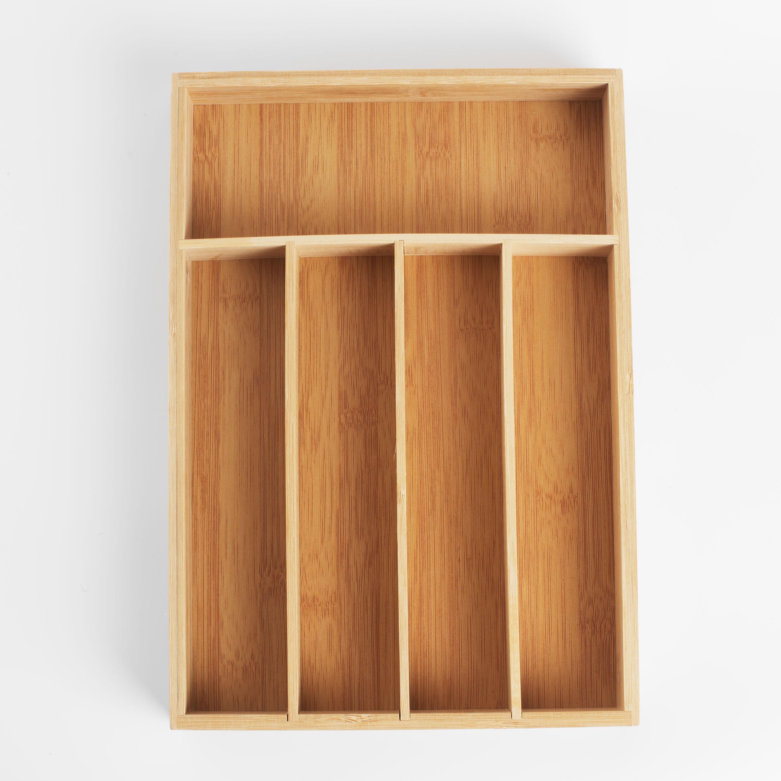 Лоток для столовых приборов, 23х33 см, 5 отд, бамбук, Bamboo, image-1