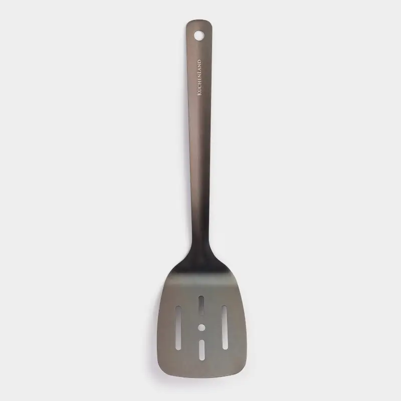 Лопатка, 33 см, с прорезями, сталь, темно-серая, Titanium, image-0