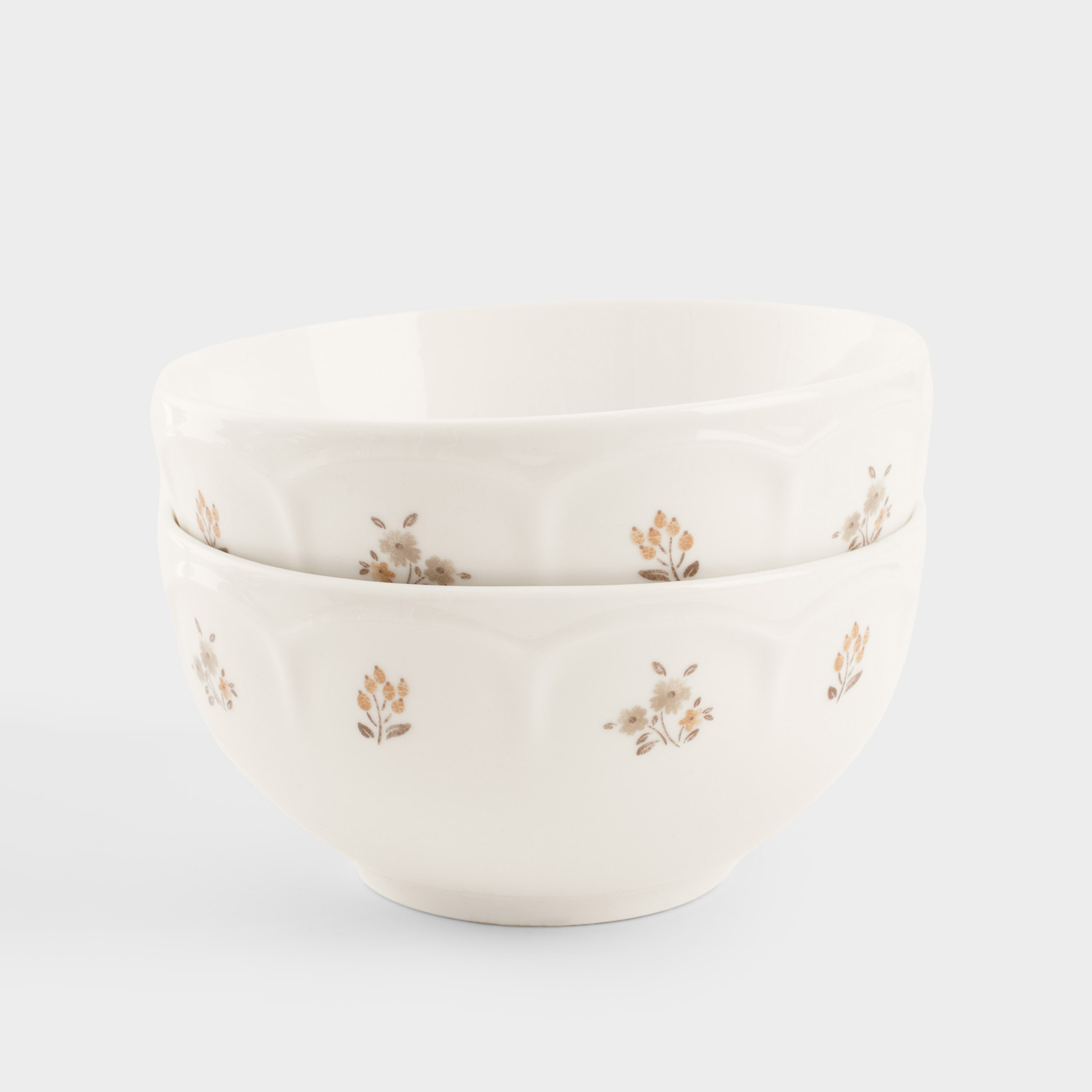 Пиала 14х7 см 600 мл 2 шт фарфор N белый Винтажные цветы La flore 1290₽