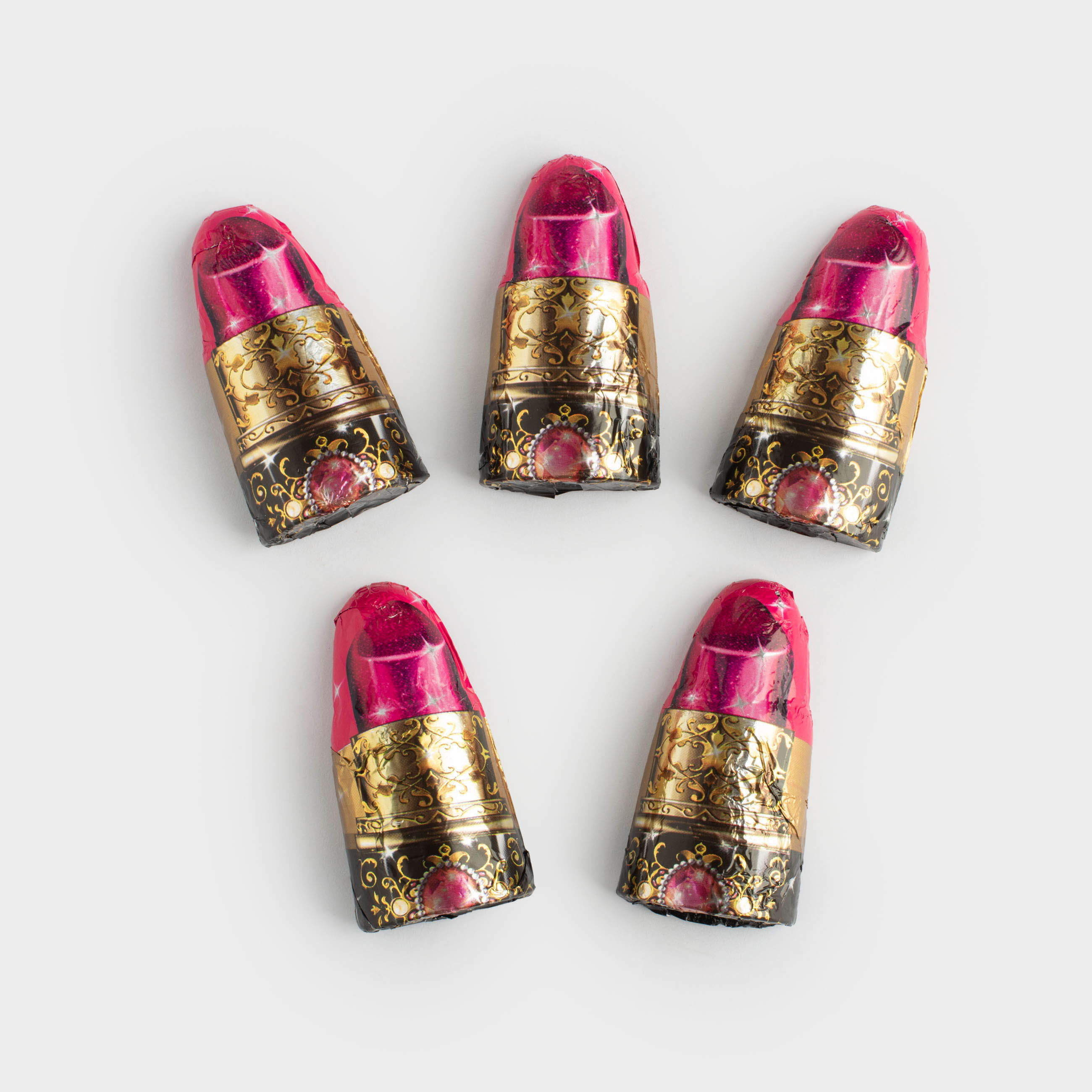 Конфета шоколадная, 60 г, 5 шт, с карамелью леденцовой, Клубника, Помада, Sweet shape
