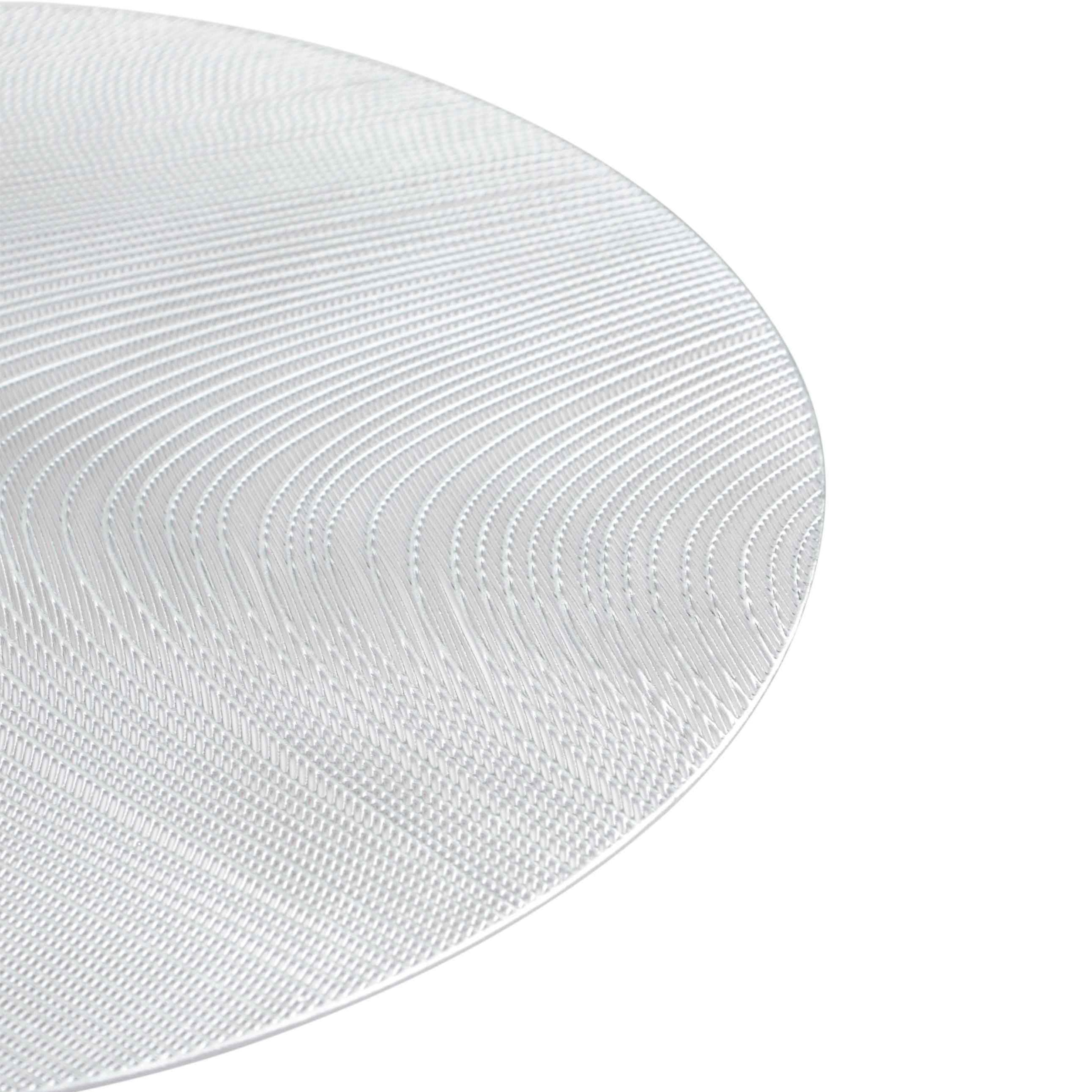 Салфетка под приборы, 38 см, ПВХ, круглая, серая, Azhur Grid изображение № 2