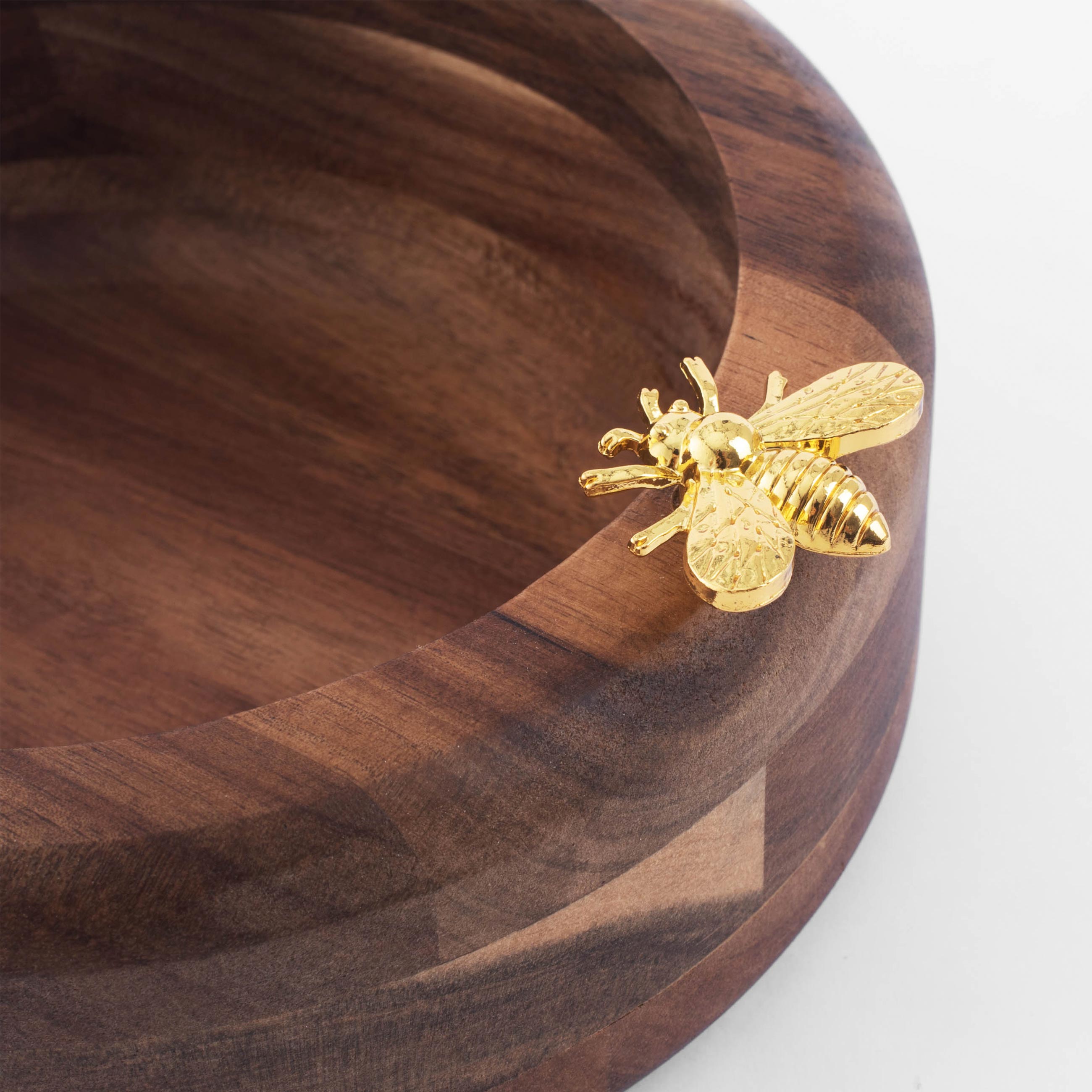 Блюдо декоративное, 19 см, дерево/металл, Пчела, Honey изображение № 5