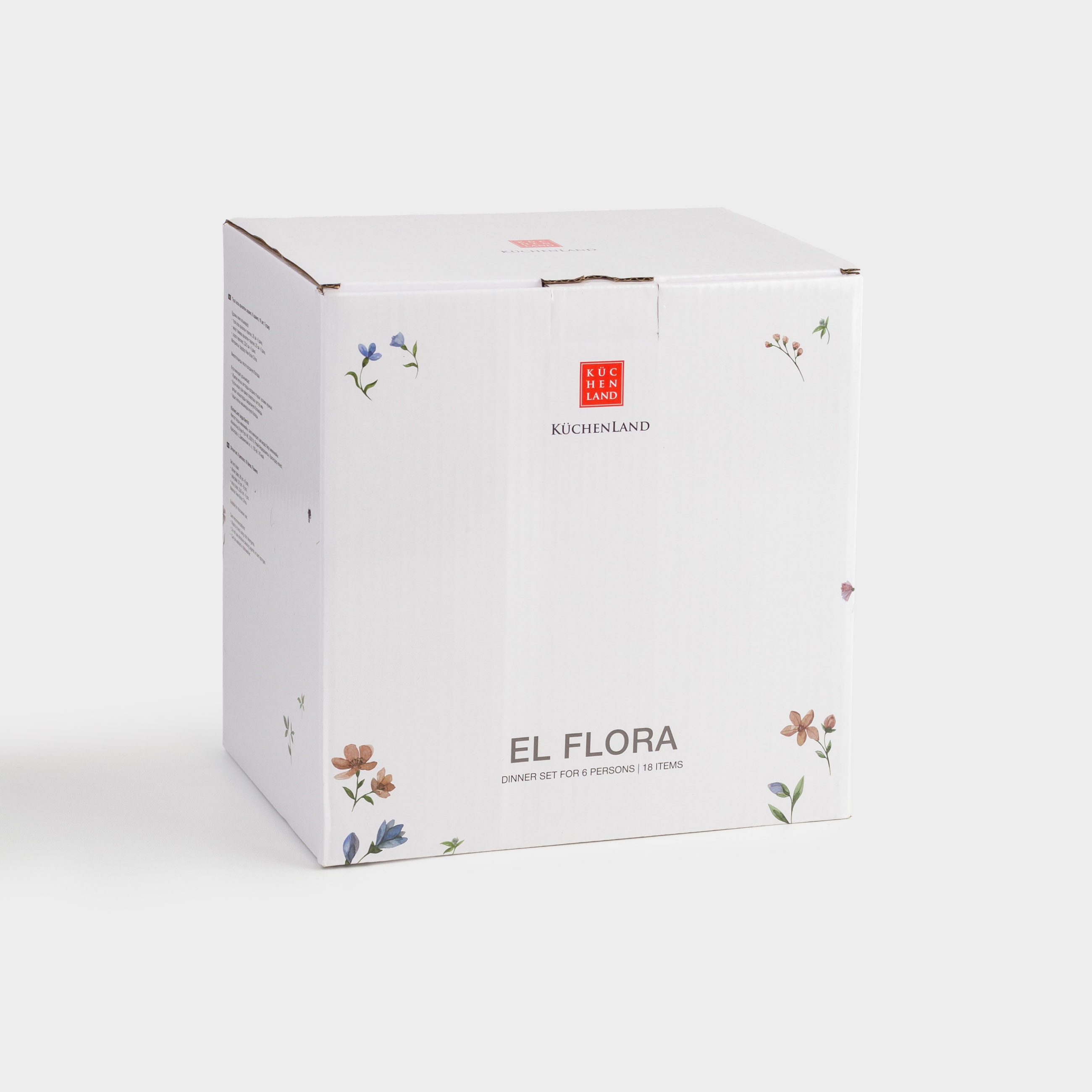Сервиз обеденный, 6 перс, 18 пр, фарфор N, белый, Цветы, El flora, image-5