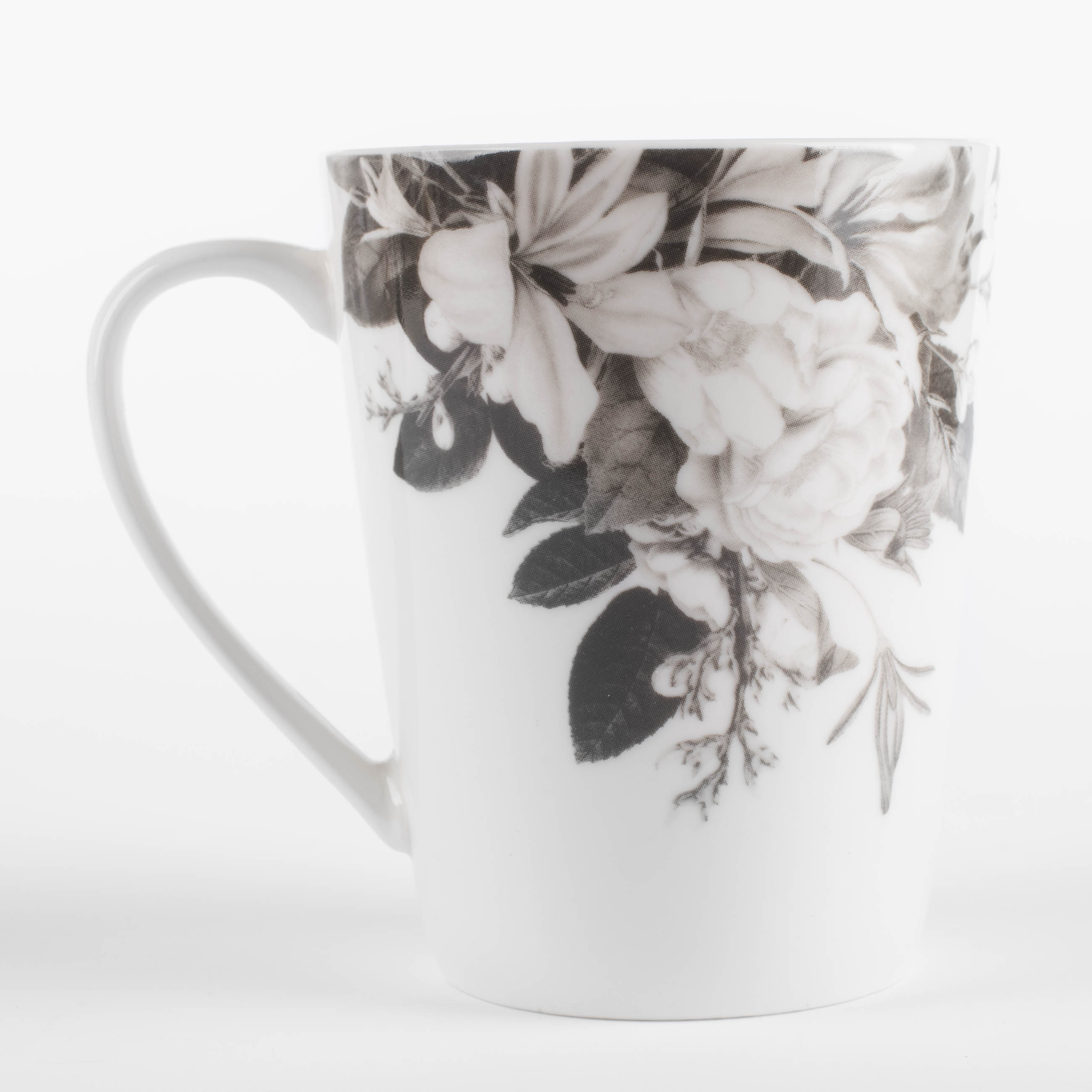 Кружка, 420 мл, фарфор N, белая, Черно-белые цветы, Magnolia изображение № 2