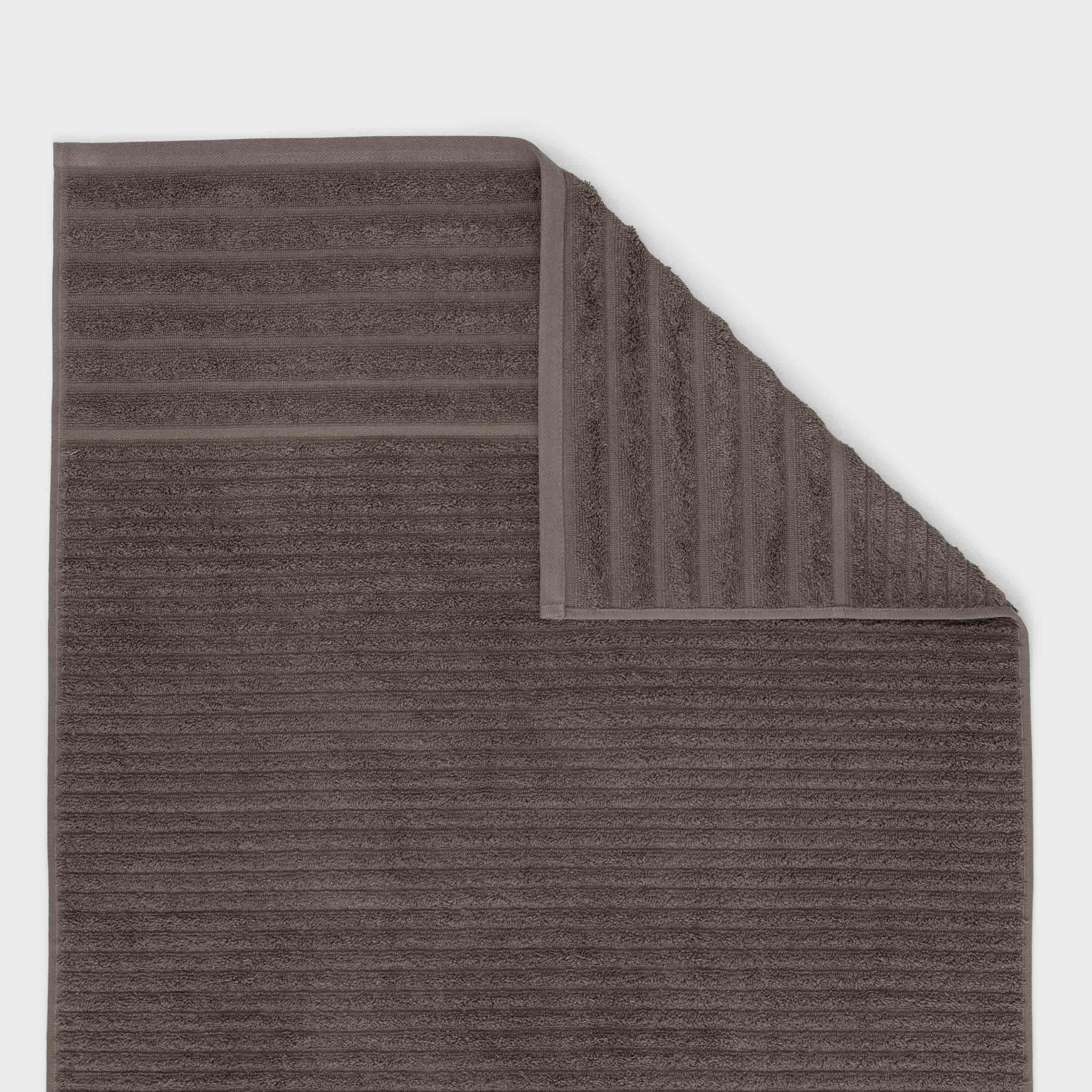 Полотенце, 40х60 см, хлопок, коричневое, Объемные полосы, Stripes cotton