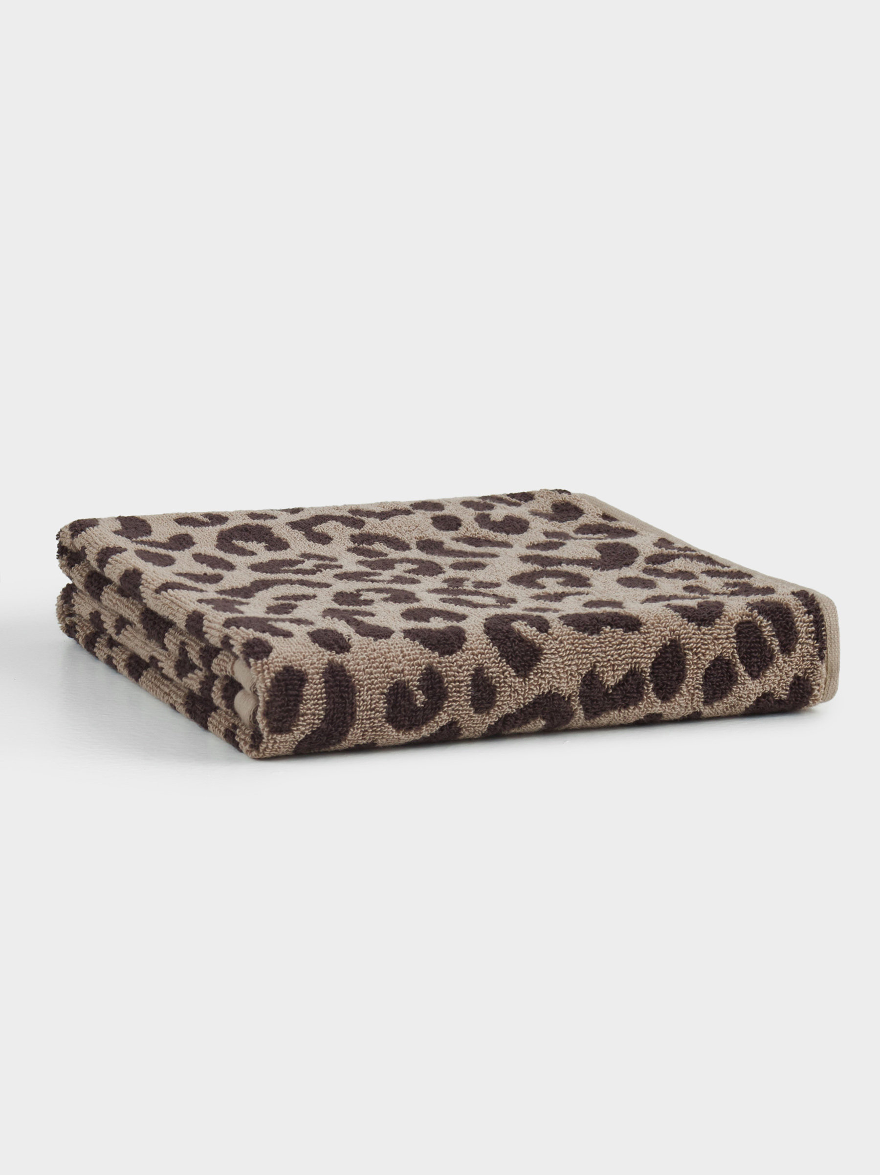 Полотенце, 70х140 см, хлопок, коричневое, Леопардовый принт, Leopard cotton