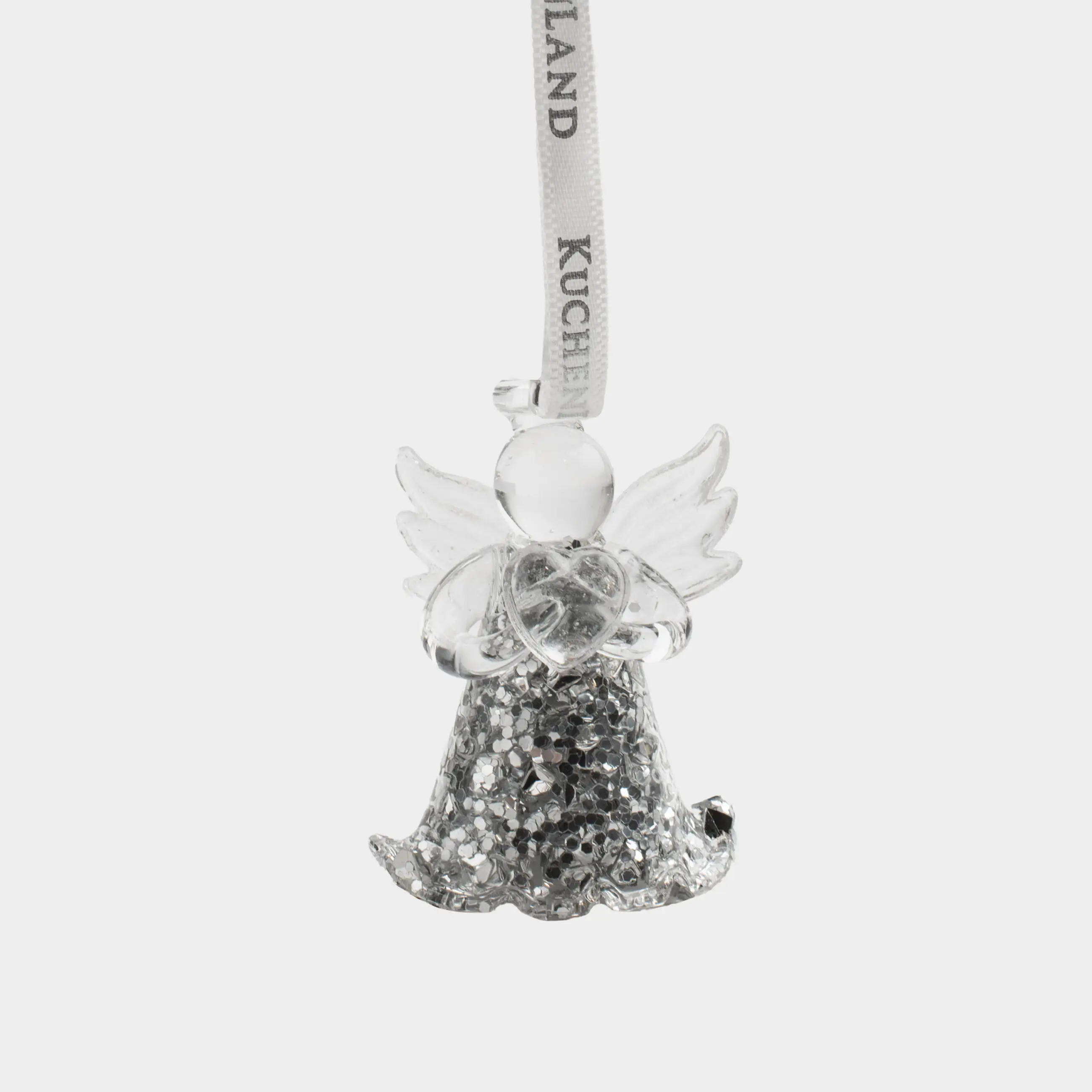 Игрушка елочная, 5 см, стекло, серебристая, Ангел, Angel figurine