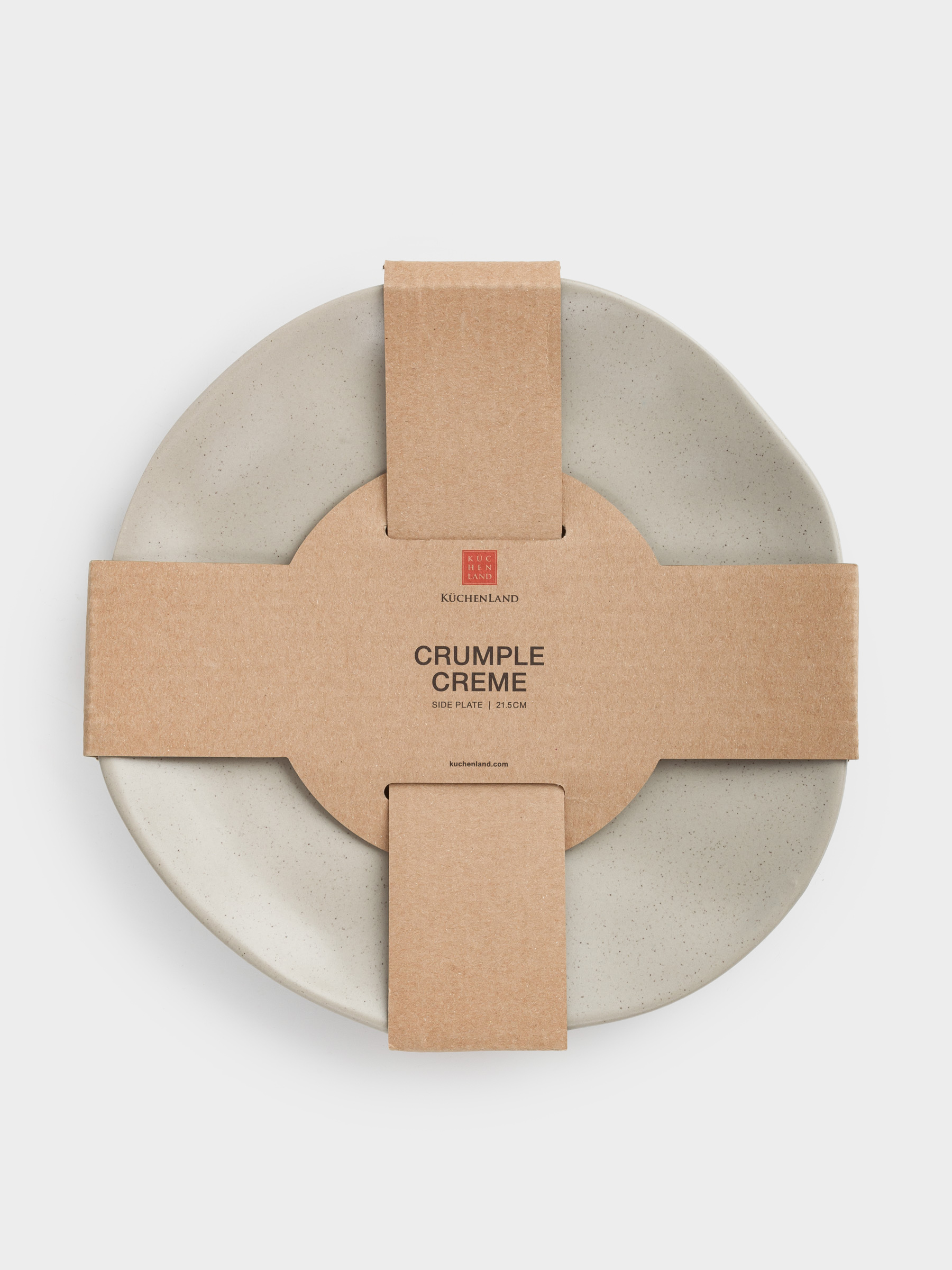 Тарелка закусочная, 22 см, керамика, бежевая, Мятый эффект, Crumple creme, image-6