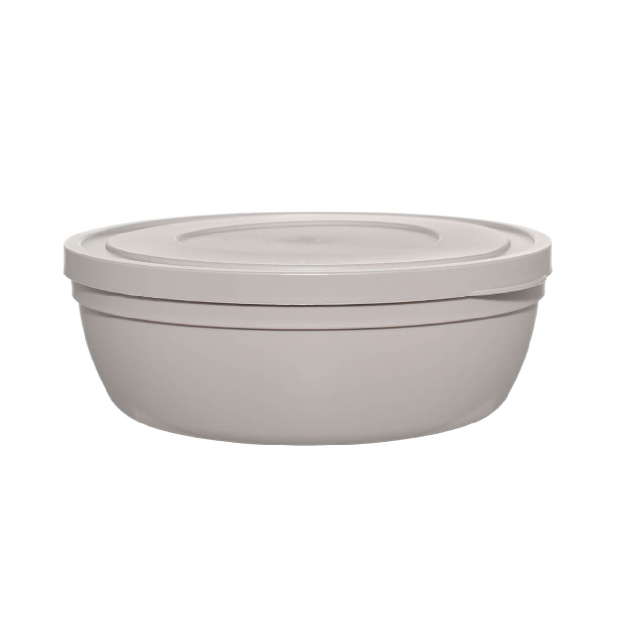 

Миска, 1 л, с крышкой, пластик, бежевая, Ready