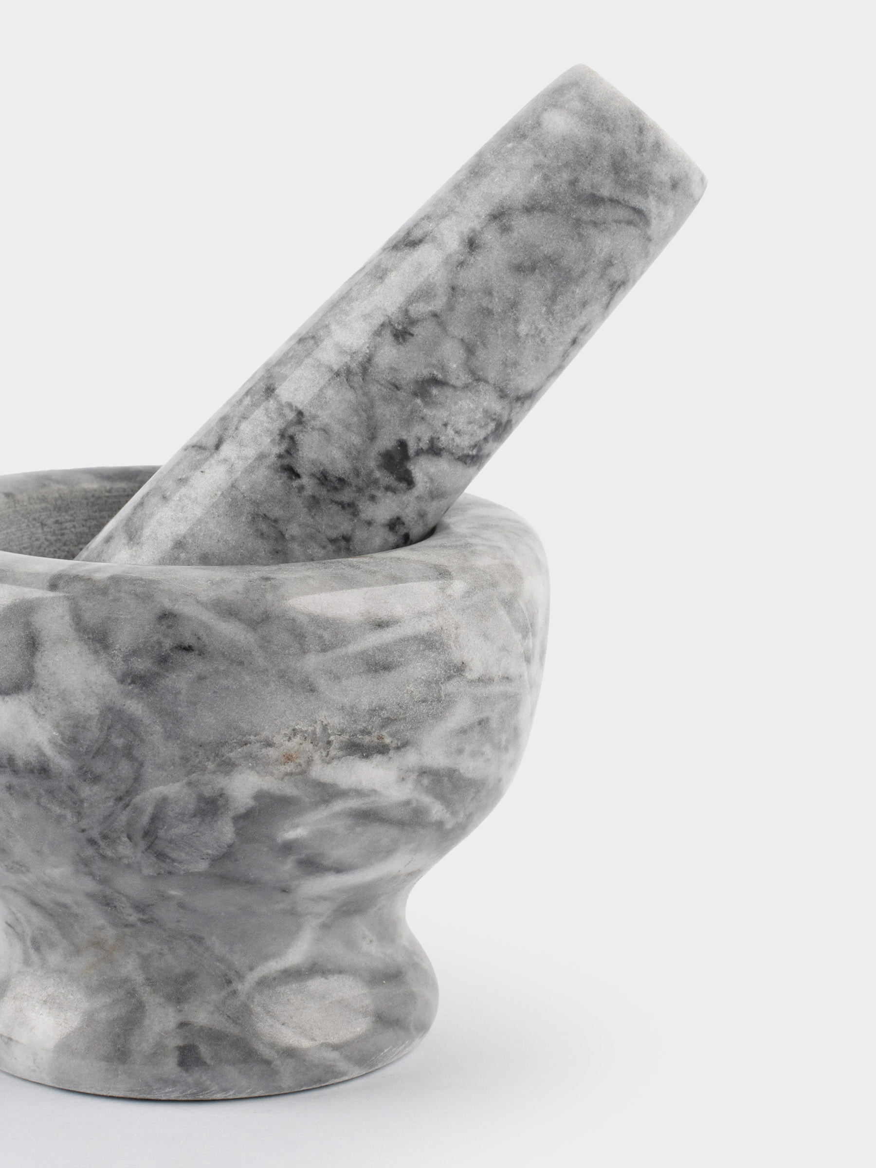Ступка для специй, 7 см, с пестиком, мрамор, серая, Marble, image-4
