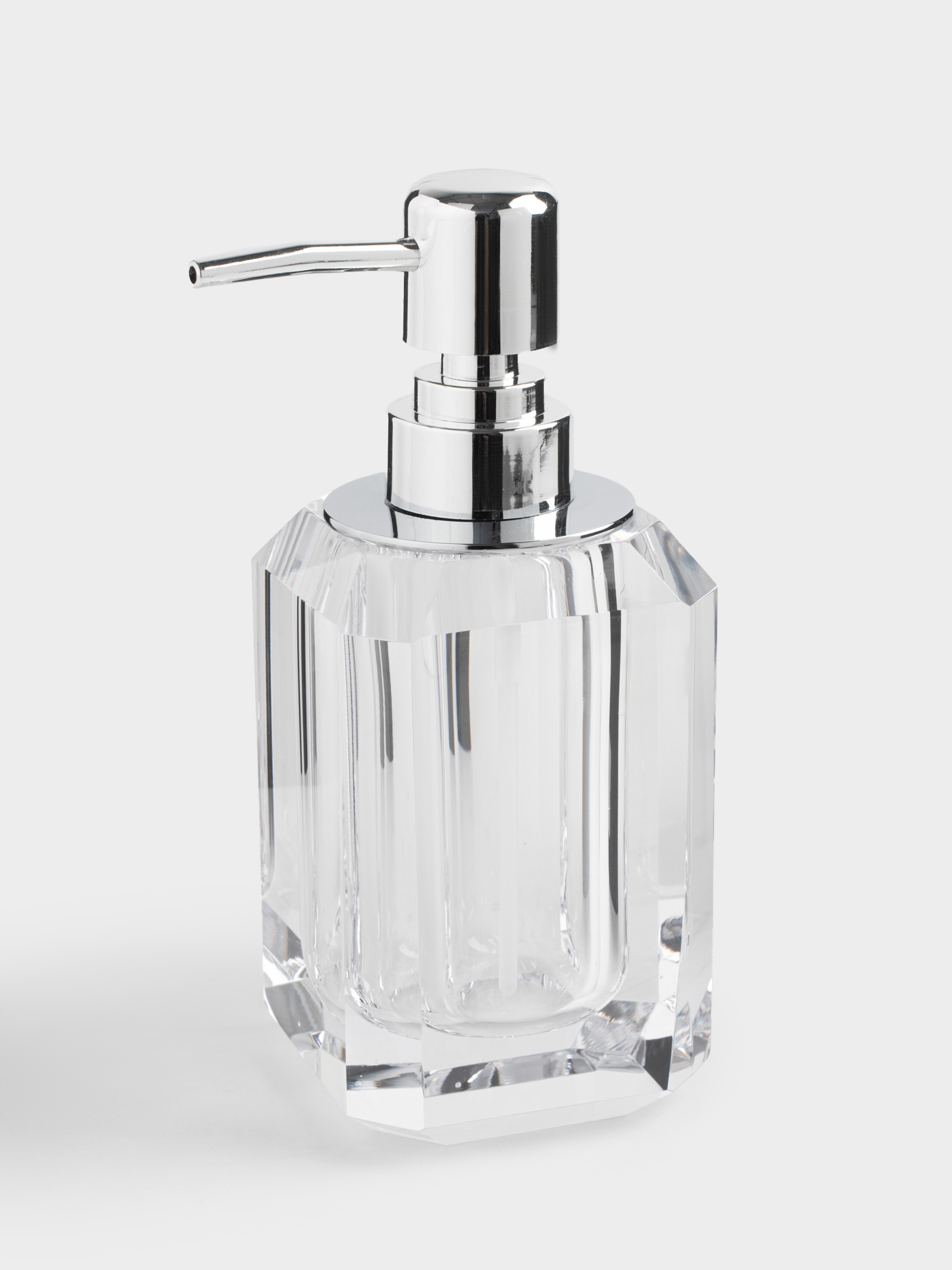 Диспенсер для жидкого мыла, 200 мл, стекло/металл, Грани, Shower Crystal Glance, image-1