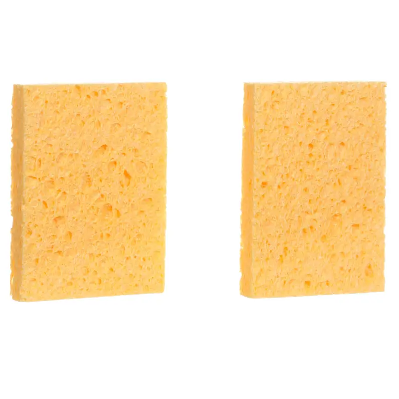 Губка для мытья посуды, 9х6 см, 2 шт, целлюлоза, желтая, Clean ,image-0